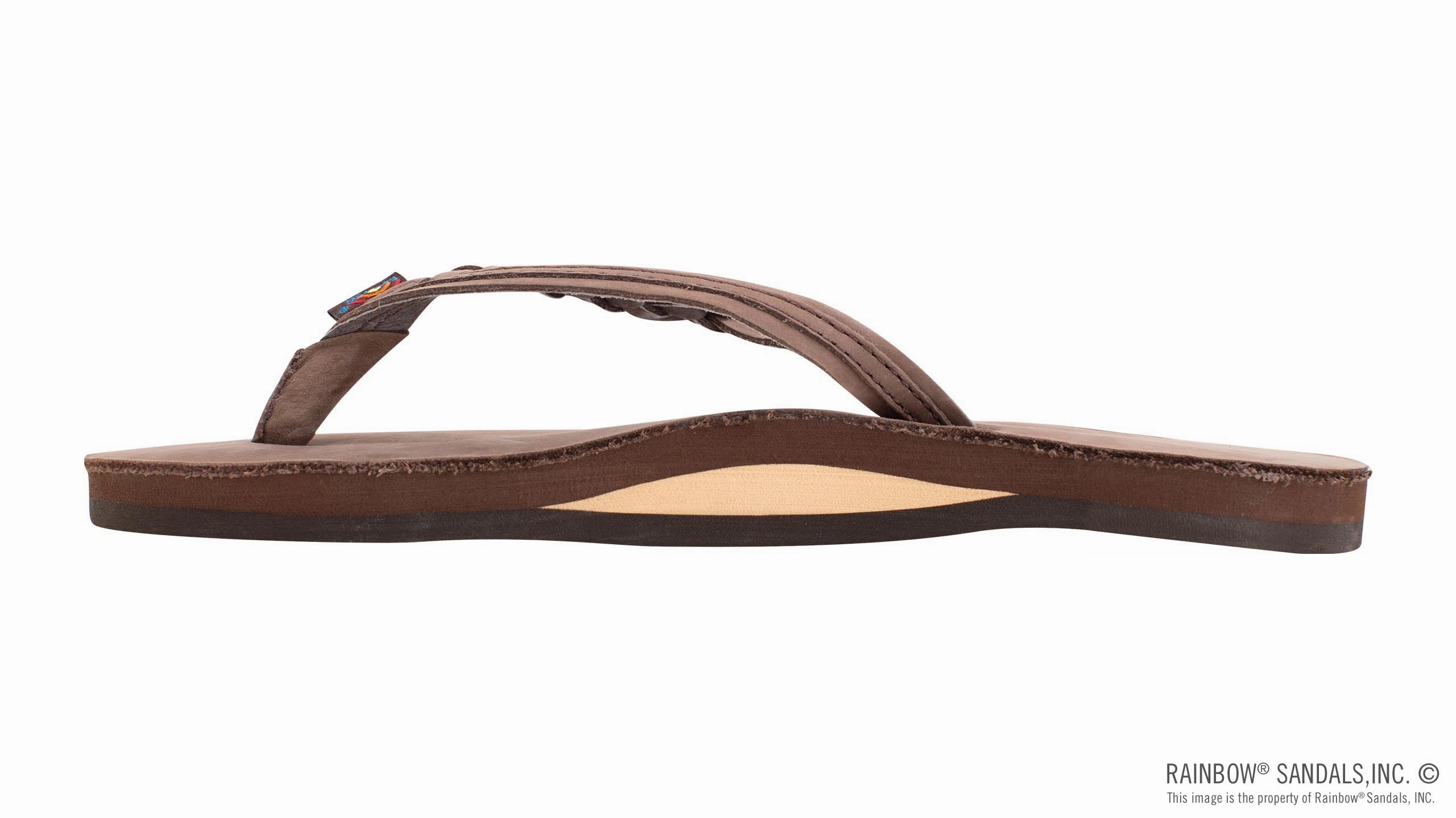 Rainbow Sandals Flirty Braidy - Single Layer Premier Leather 1/2" Narrow Strap with Braid Soft Flexible Arch Ease