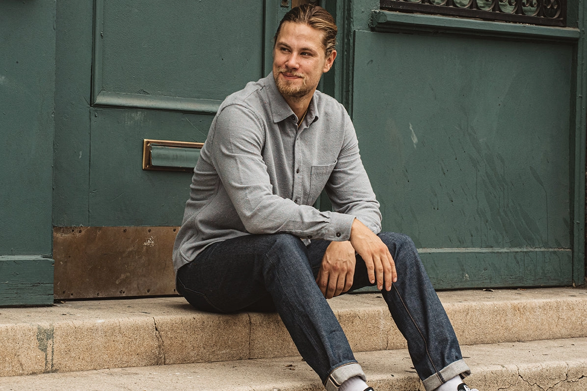 Minimalist Adult Fashion The Pen Slim Natural Slub Indigo - Raw 12.5oz Selvedge