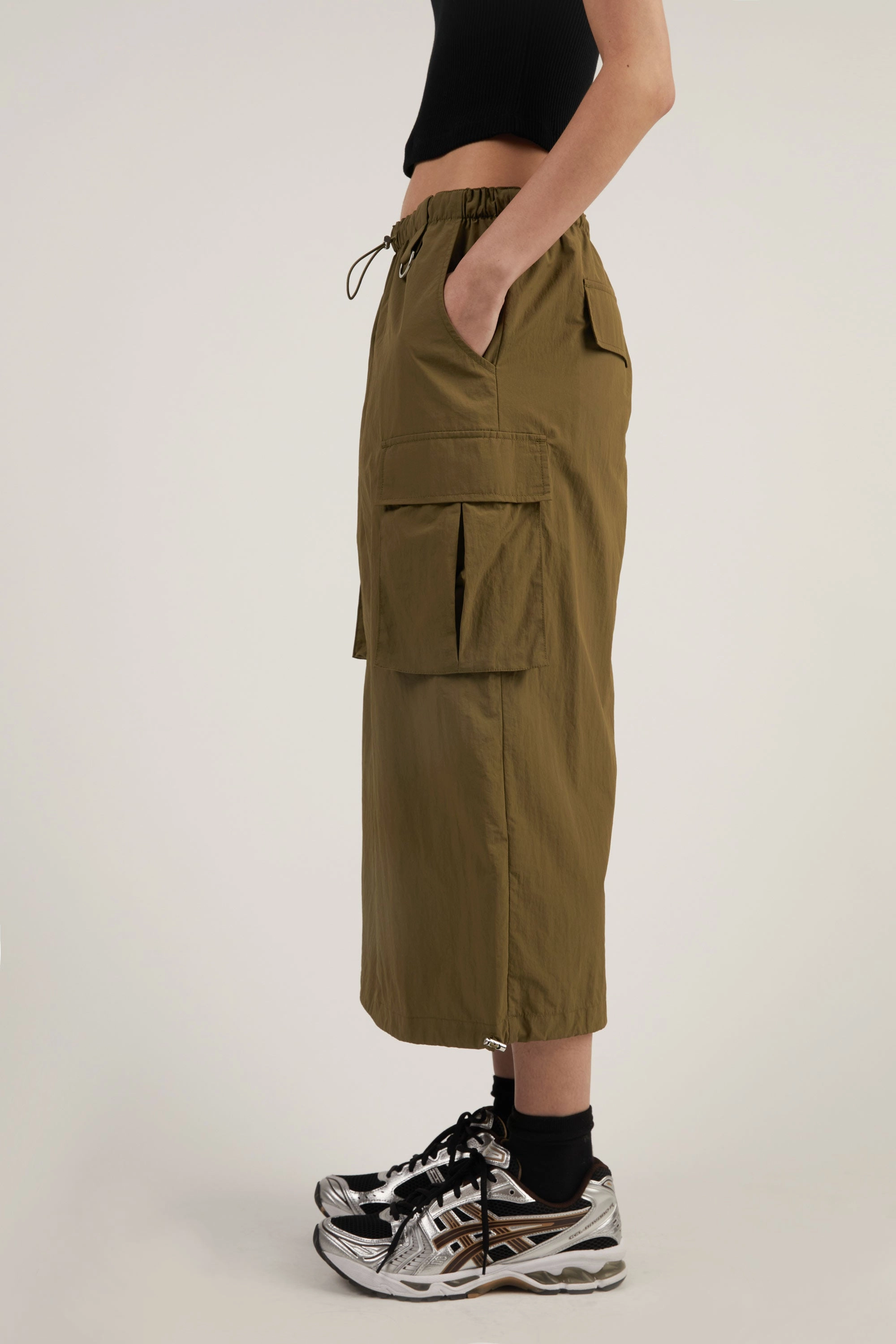 Basic Layers NYLON MAXI CARGO SKIRT