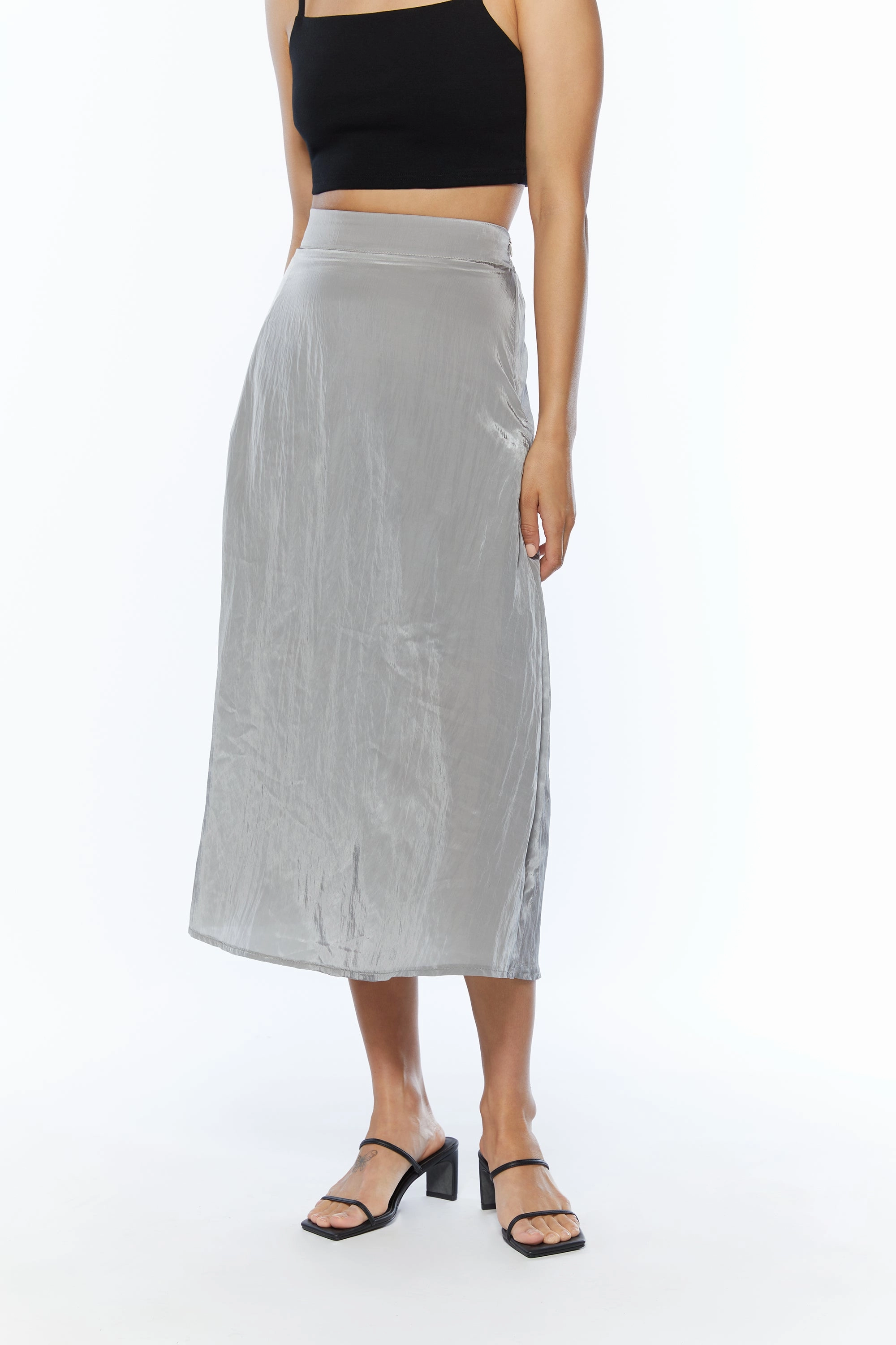 Design innovation Smooth Edging NYLON MIDI SKIRT