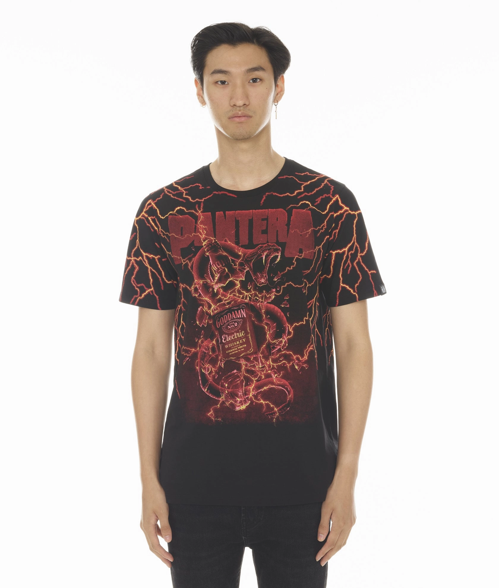 T-SHIRT SHORT SLEEVE CREW NECK TEE "WHISKEY" PANTERA semi-formal style Casual Choice Wear