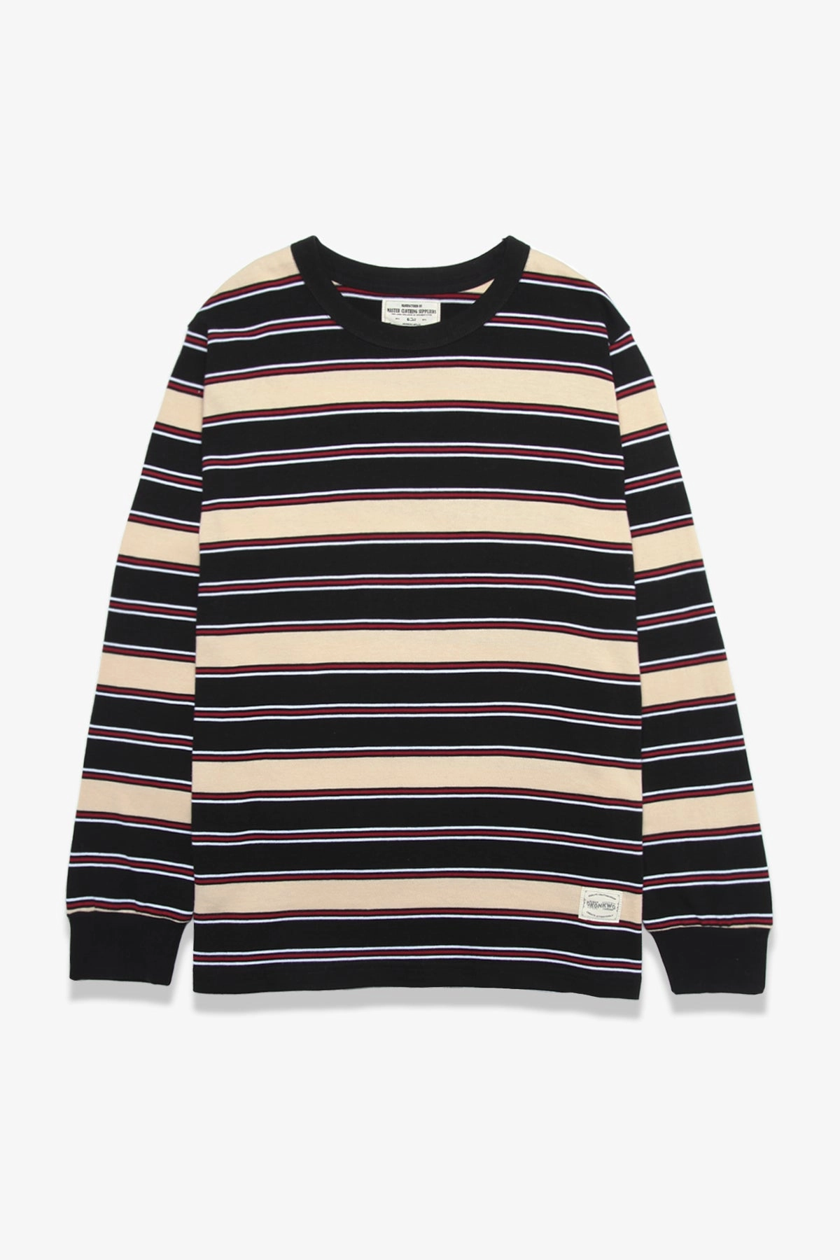 Active Outfit Basic Layer Okonkwo MFG - Long Sleeve Striped Tee - Black/Tan
