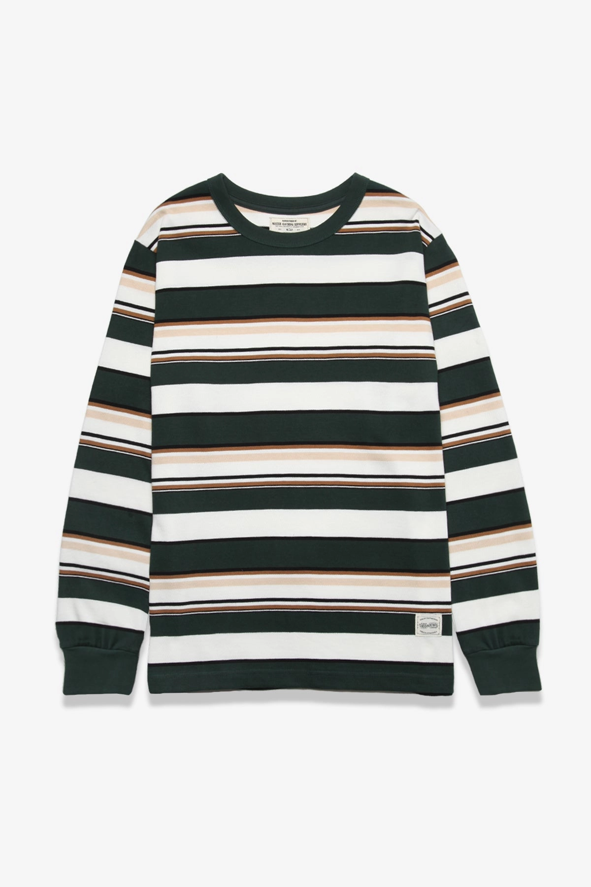 Okonkwo MFG - Long Sleeve Striped Tee - Green/White Washable
