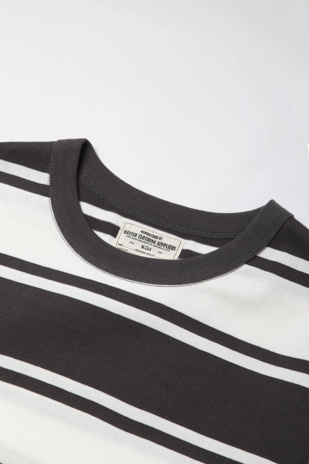 Okonkwo MFG - Short Sleeve Striped Tee - Grey/White Soft and durable