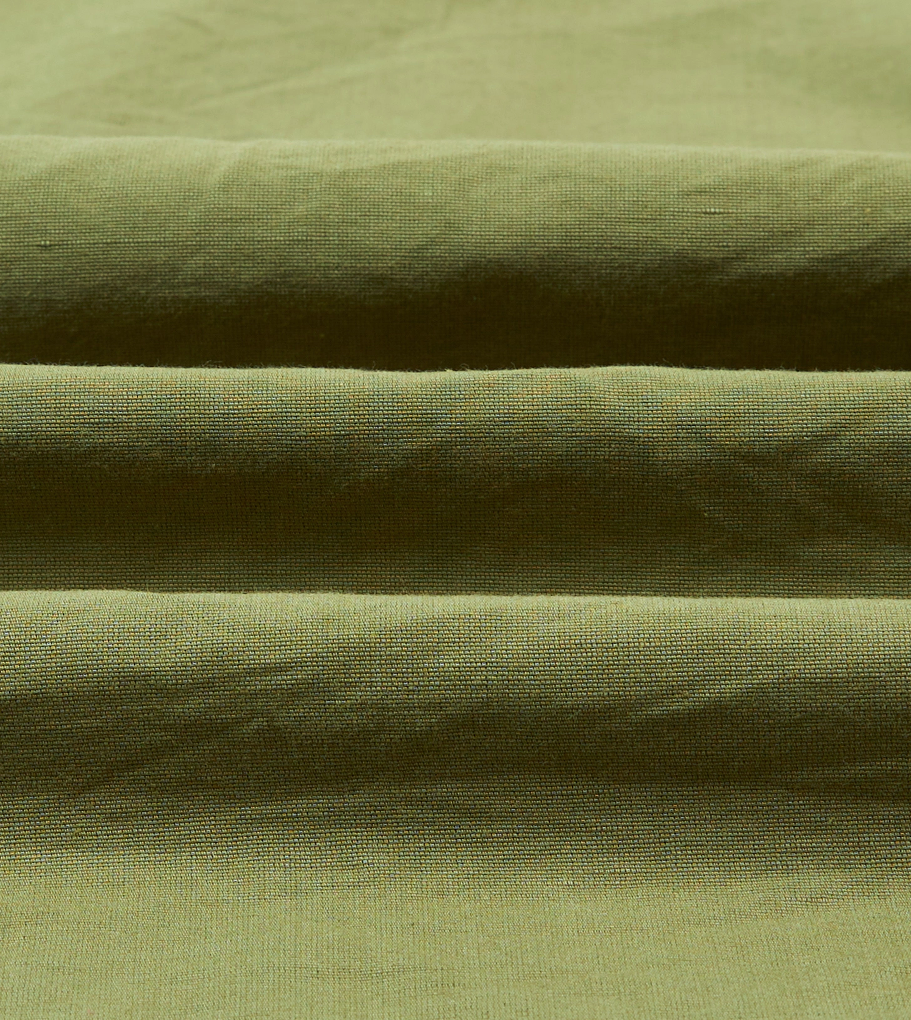 Trendy Pattern Olive Cotton-Linen Popover Shirt