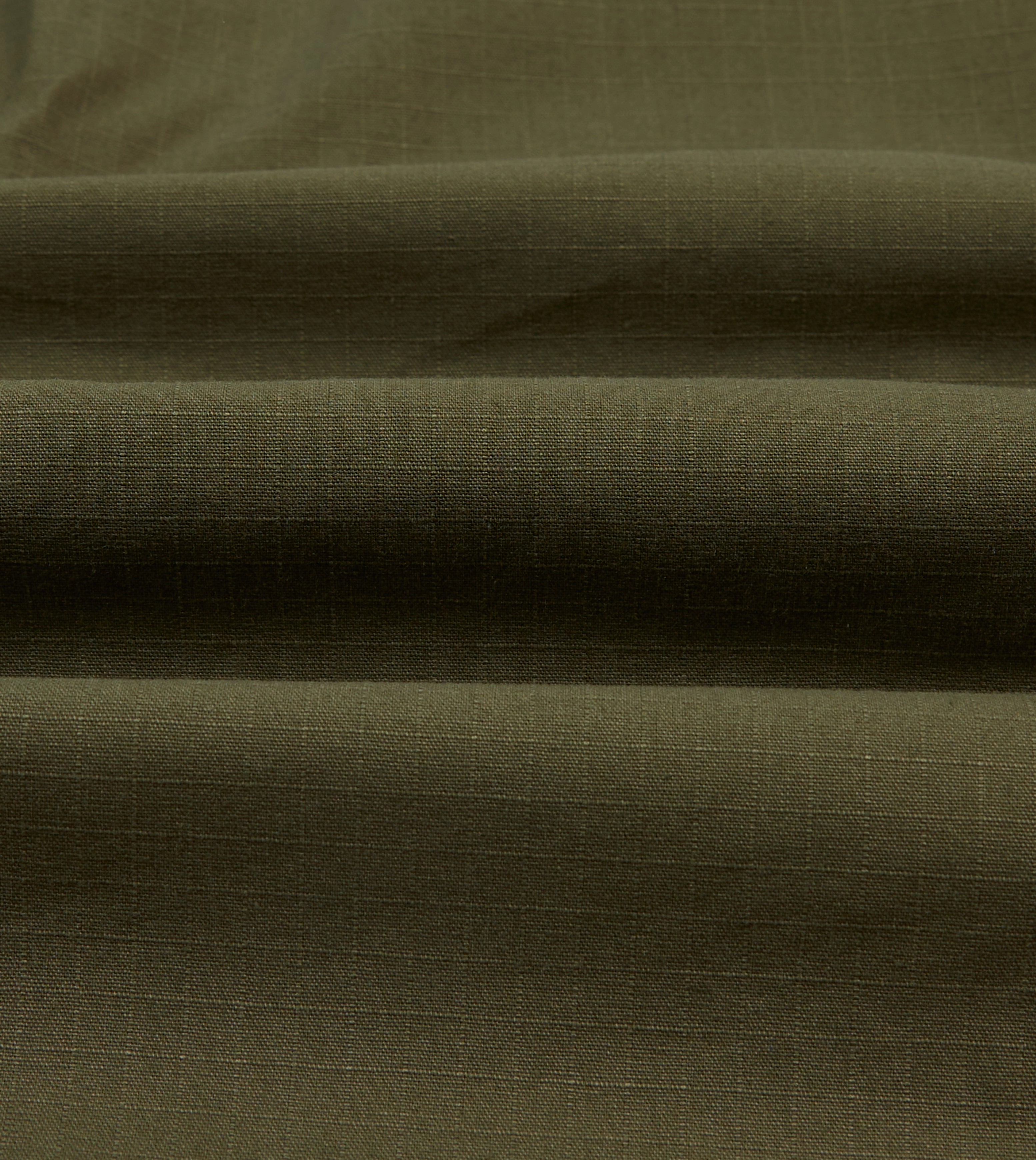 Olive Ripstop Cotton Work Shirt Eco Friendly Production