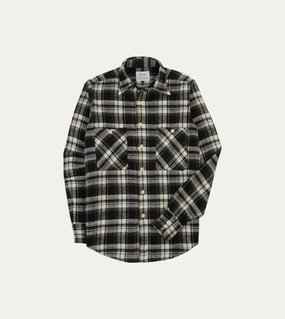 Unisex Choice Drake's by A. Levine Black Check Cotton Two-Pocket Work Shirt