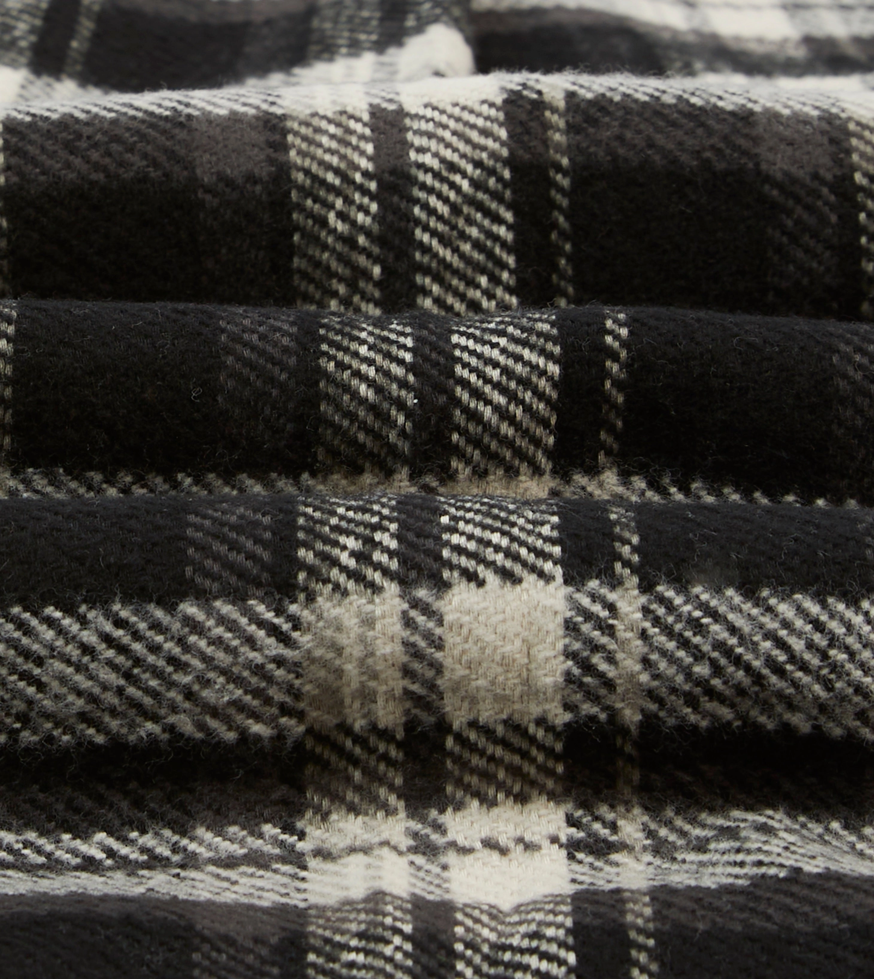 Drake's by A. Levine Black Check Cotton Two-Pocket Work Shirt Wrinkle Resistant Material Runway Inspired