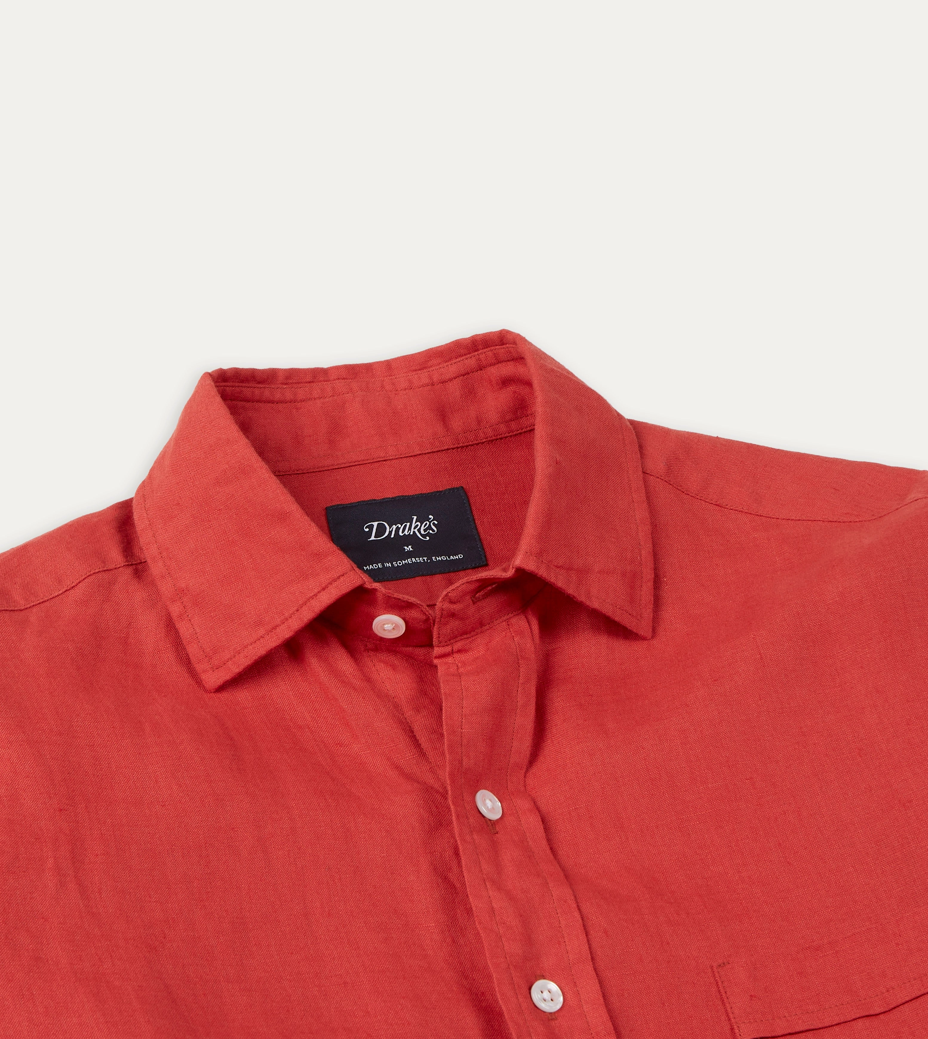 Holiday Special Red Linen Spread Collar Shirt