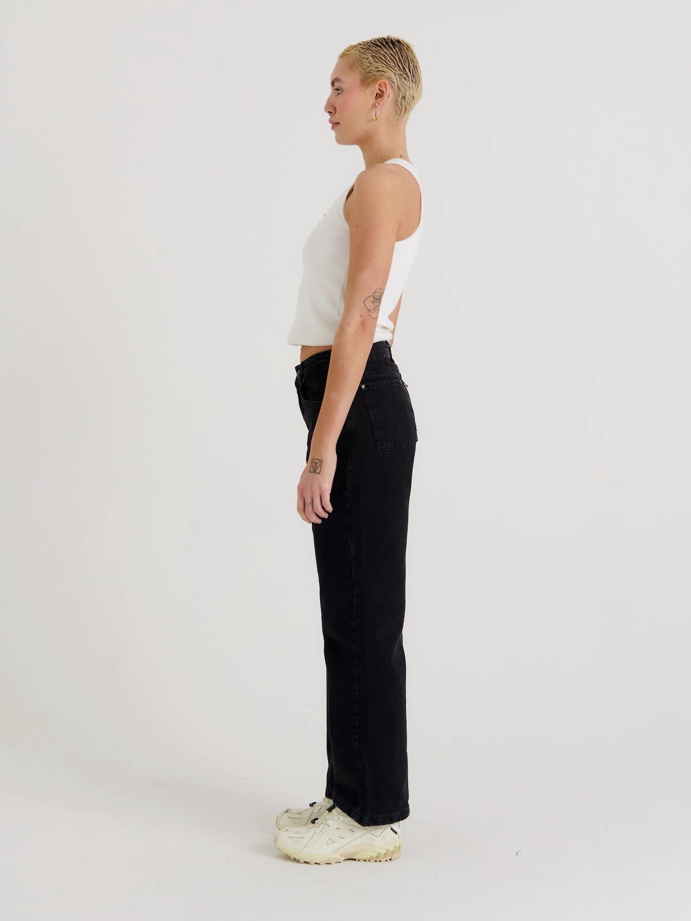 Contemporary Waist Organic Dad Jeans Charcoal