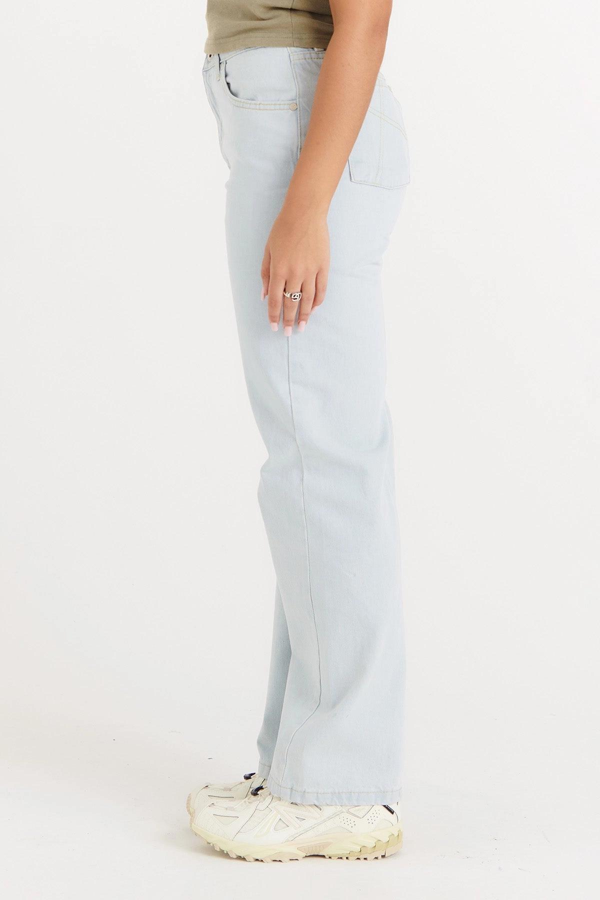 Creative Look Elegant Road Trip Organic Dad Jeans Stonewash