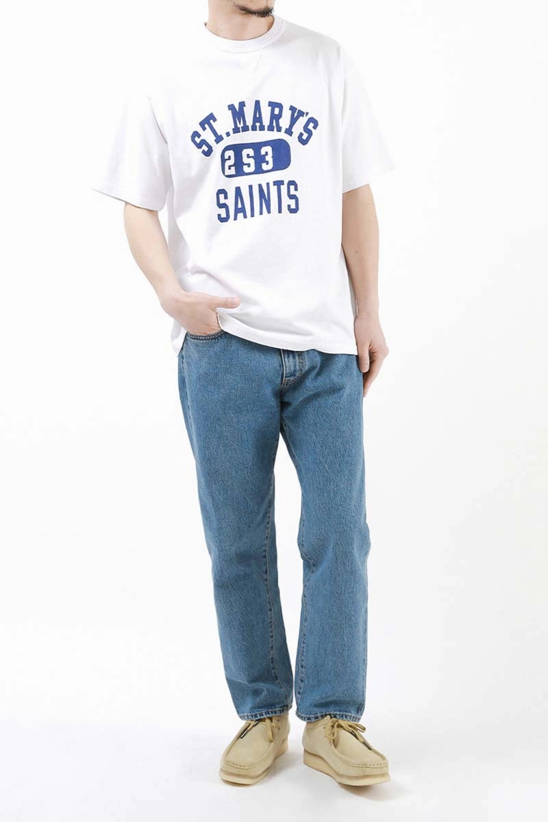 Outstanding & Co. - Tapered Washed Jeans - Light Blue sport chic ErgonomicStitching