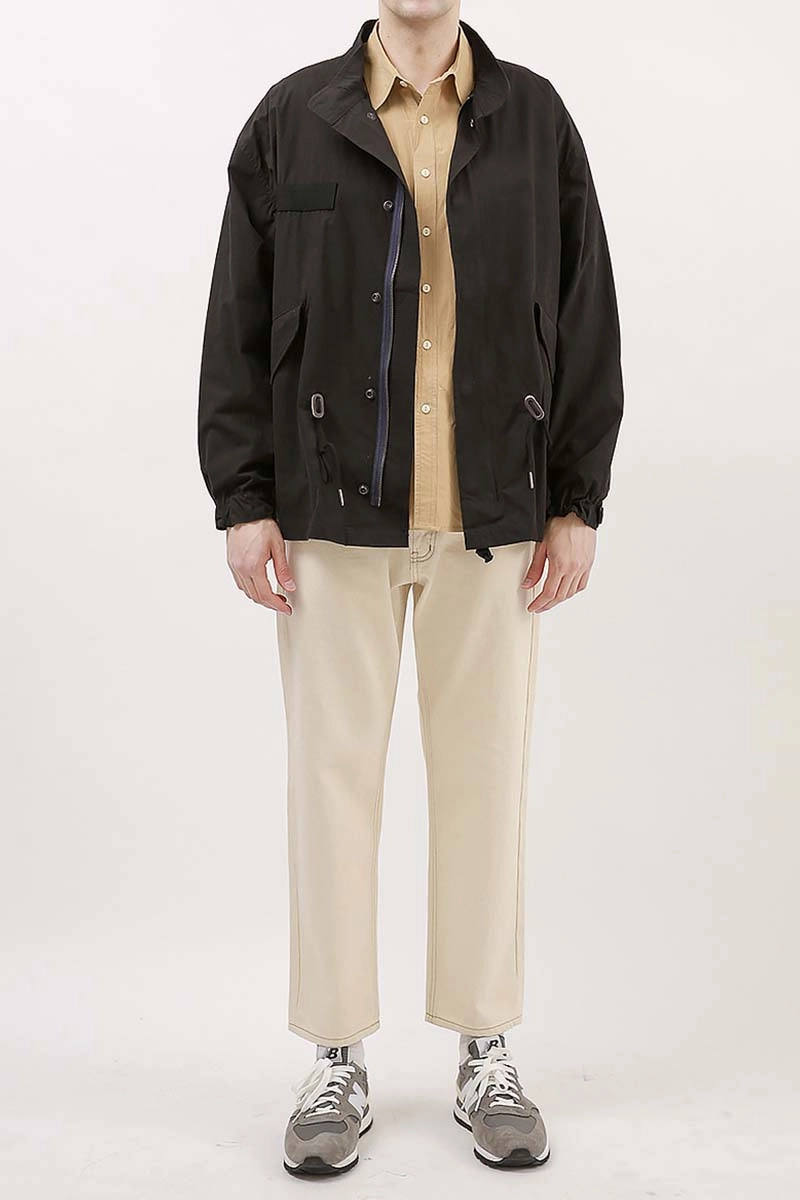 Soft Waistband Core Movement Outstanding & Co. - Tapered Washed Jeans - Oatmeal