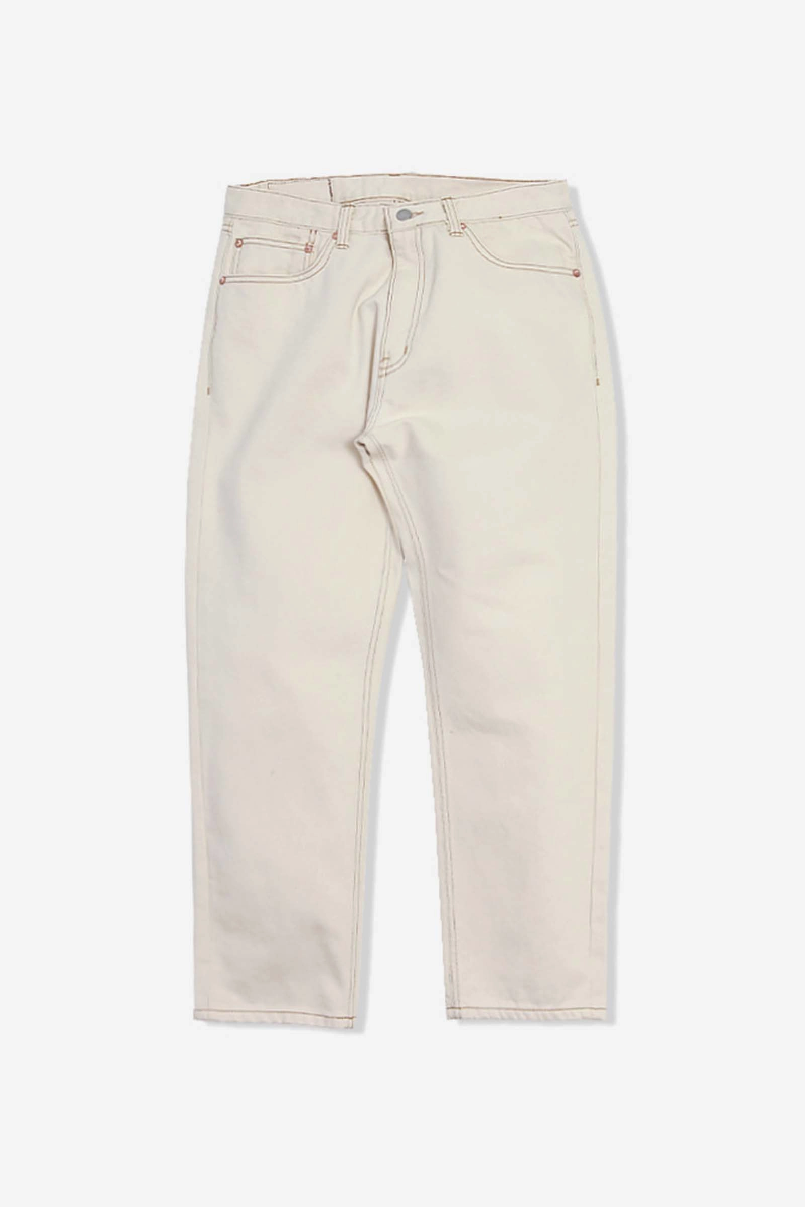 Outstanding & Co. - Tapered Washed Jeans - Oatmeal Modern Utility TearResistantMaterial