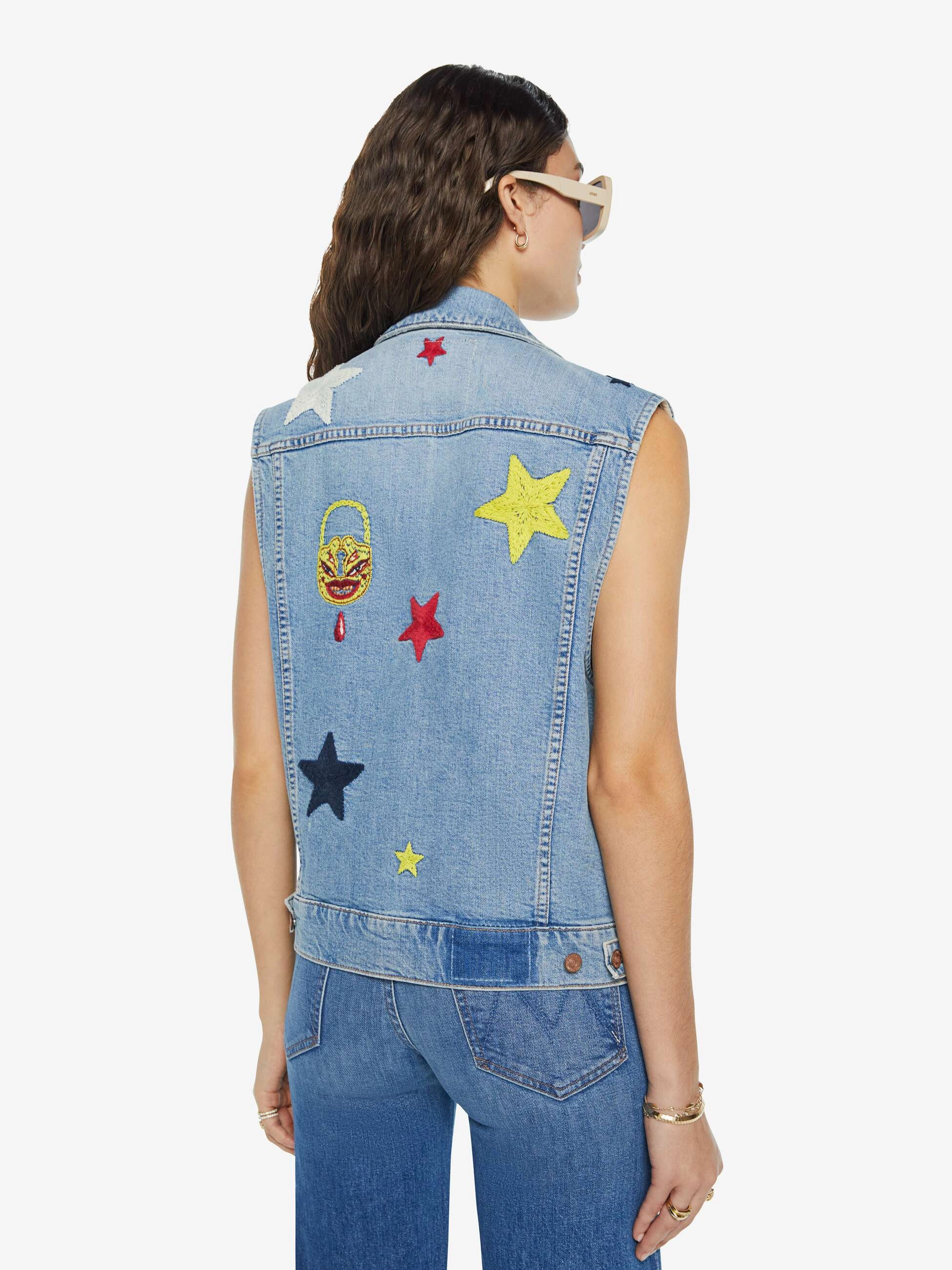 High Collar Hypoallergenic Padding La DoubleJ x MOTHER The Clean Armhole Drifter Vest - Star Of The Show