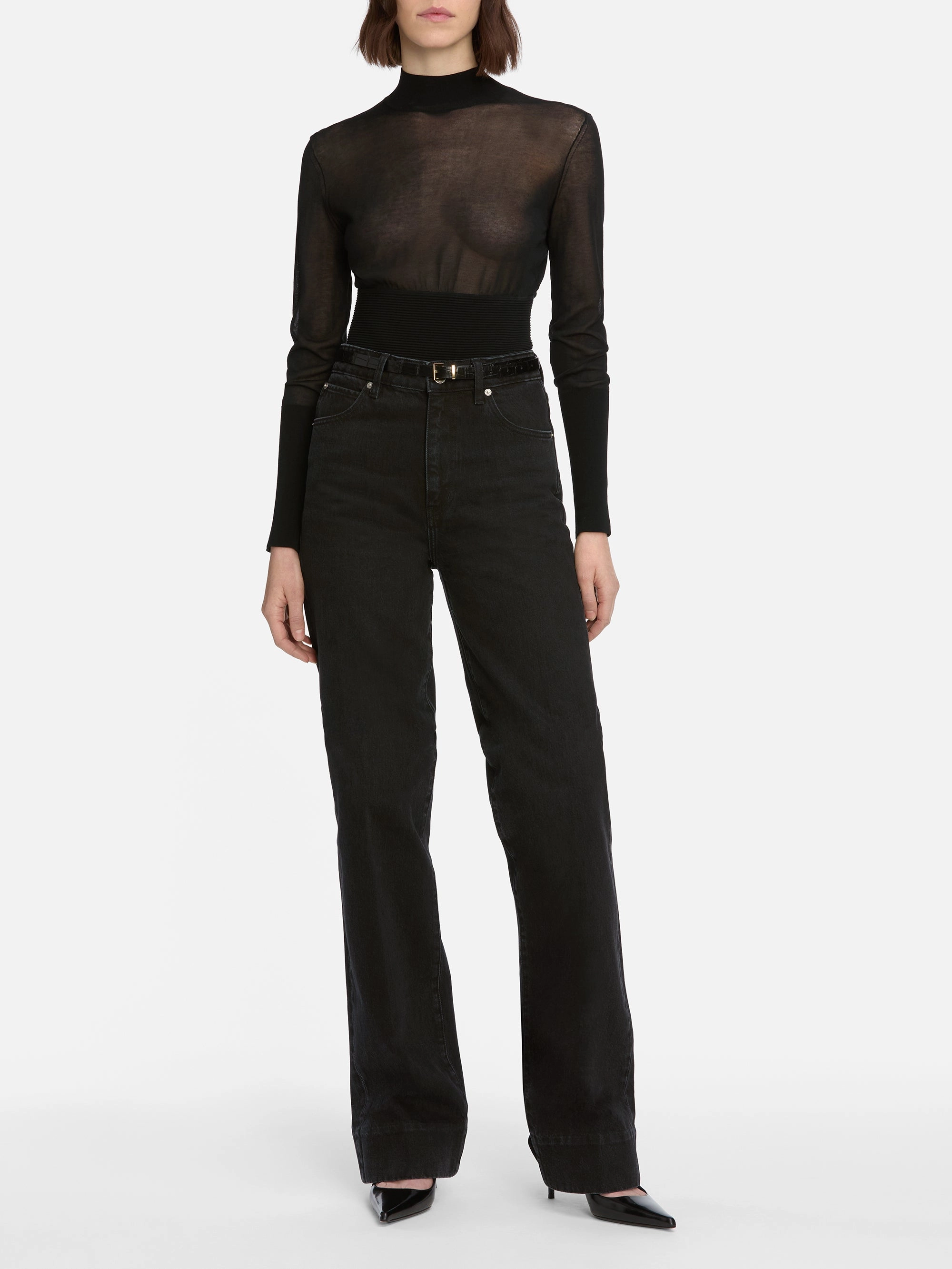 The Sleek Sweater -- Black Lightweight Warmth