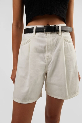 ECRU LIGHTWEIGHT JEAN SHORT Metallic accents Summer Mood