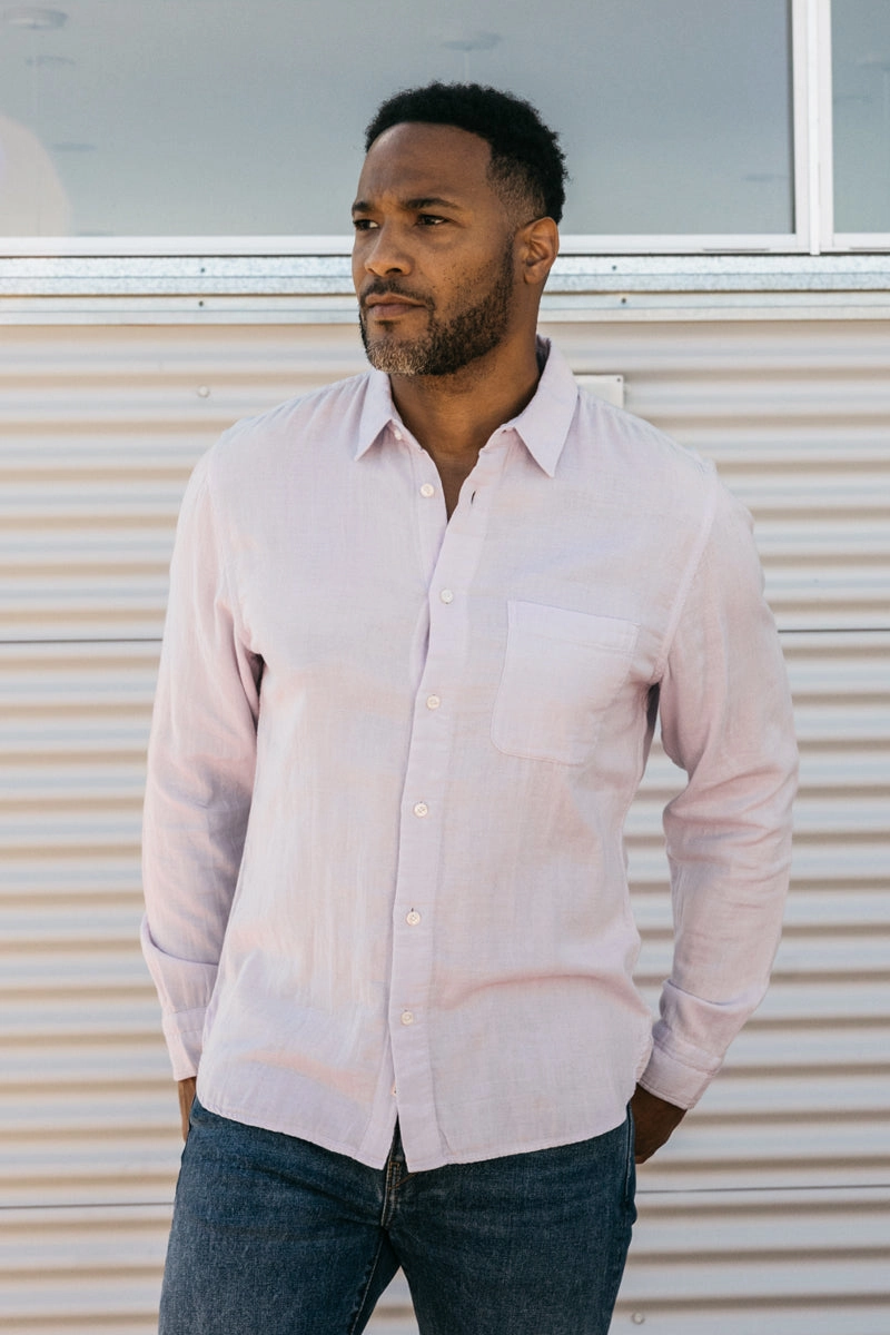 The Ripper Double Gauze Organic Cotton Shirt - Lavender All-Occasion Wear Holiday Outfit