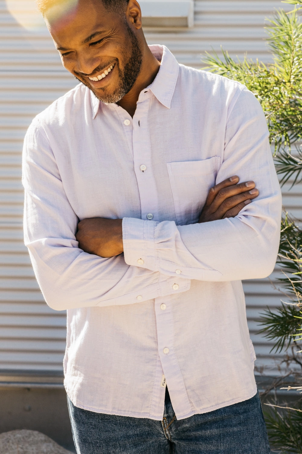 Seasonal Wear The Ripper Double Gauze Organic Cotton Shirt - Lavender