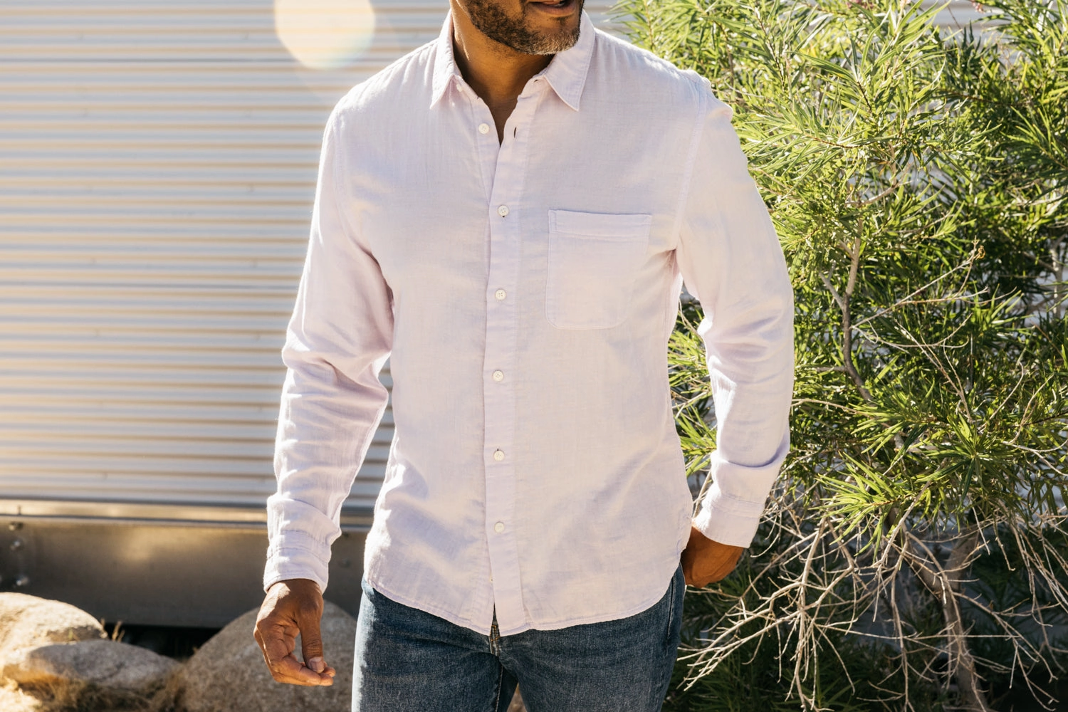 The Ripper Double Gauze Organic Cotton Shirt - Lavender Soft Material