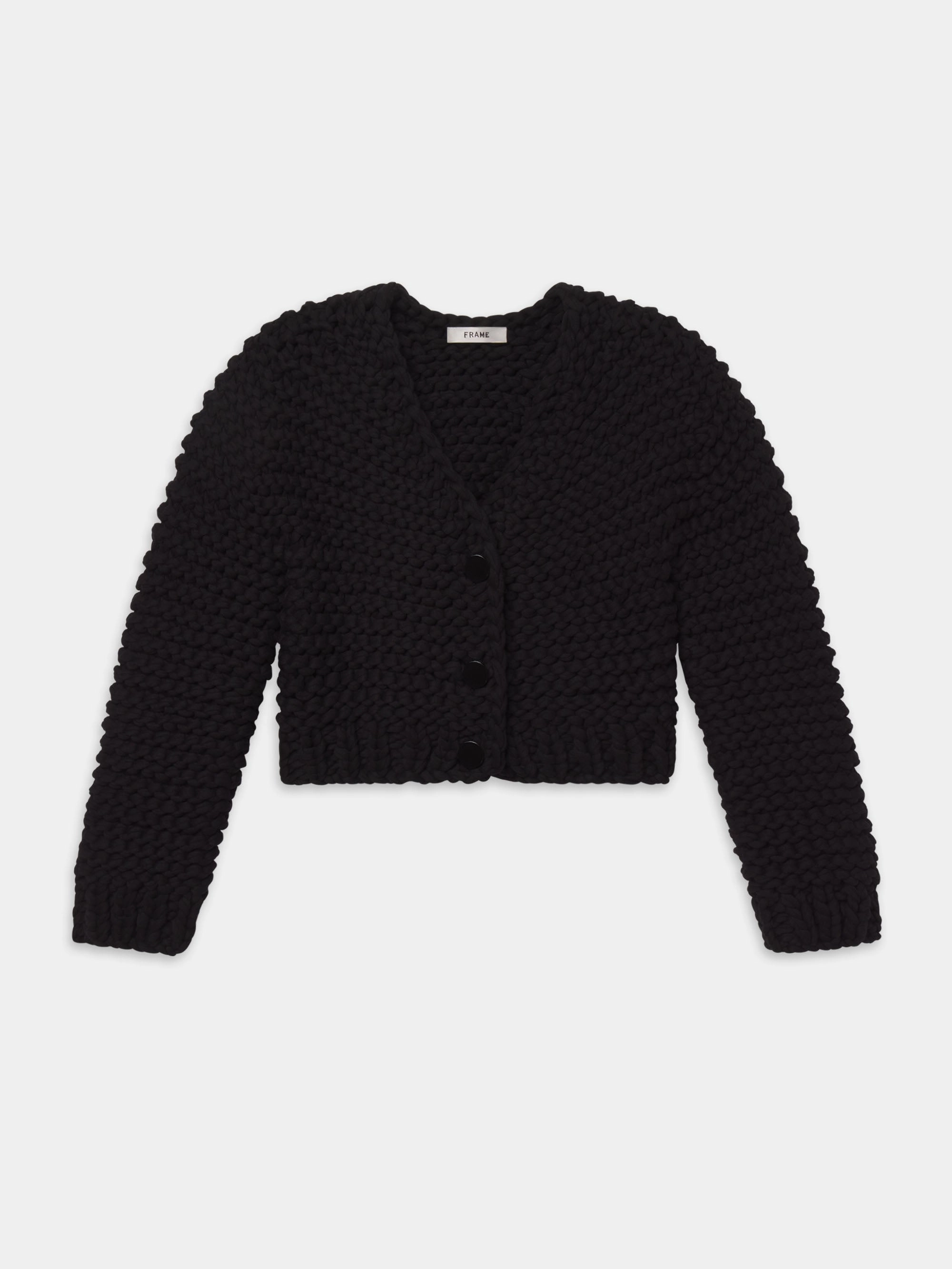 Layered Neckline Versatile knitwear The Bubble Cardi -- Black