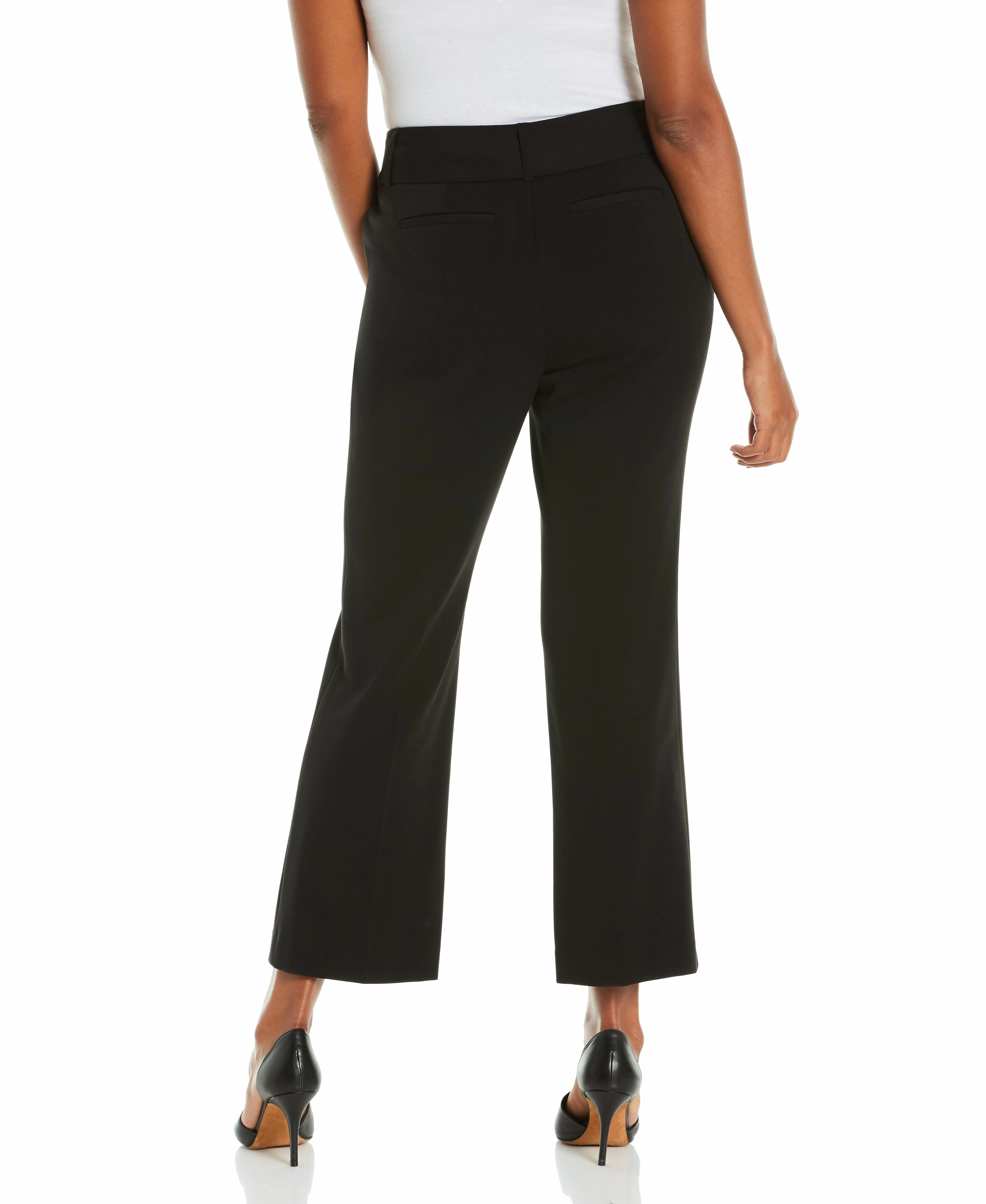 Petite Gabardine Bootcut Pant Short - Curvy Fit Knit Comfort