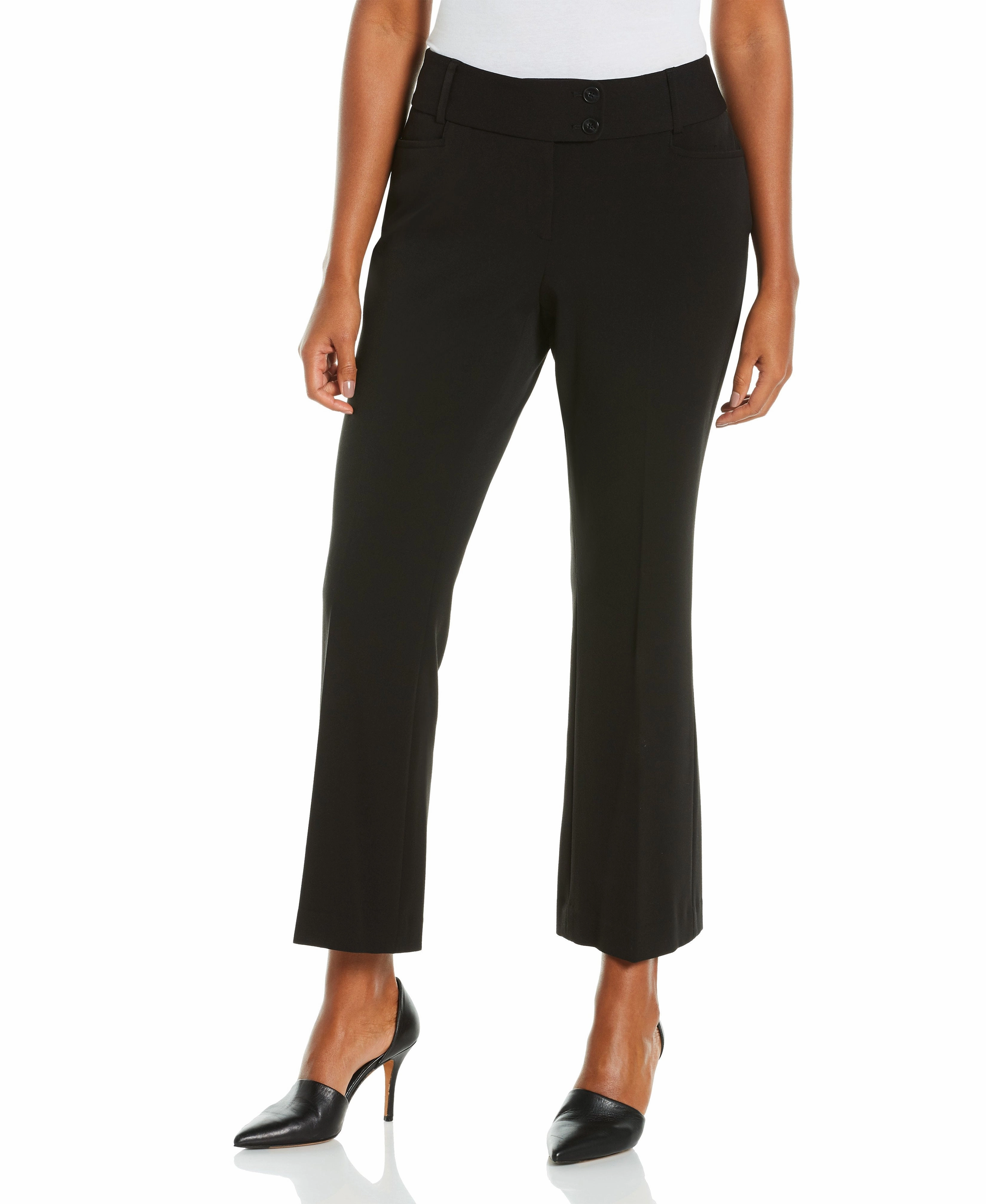 Petite Gabardine Bootcut Pant Short - Curvy Fit Sleek Comfort Fit