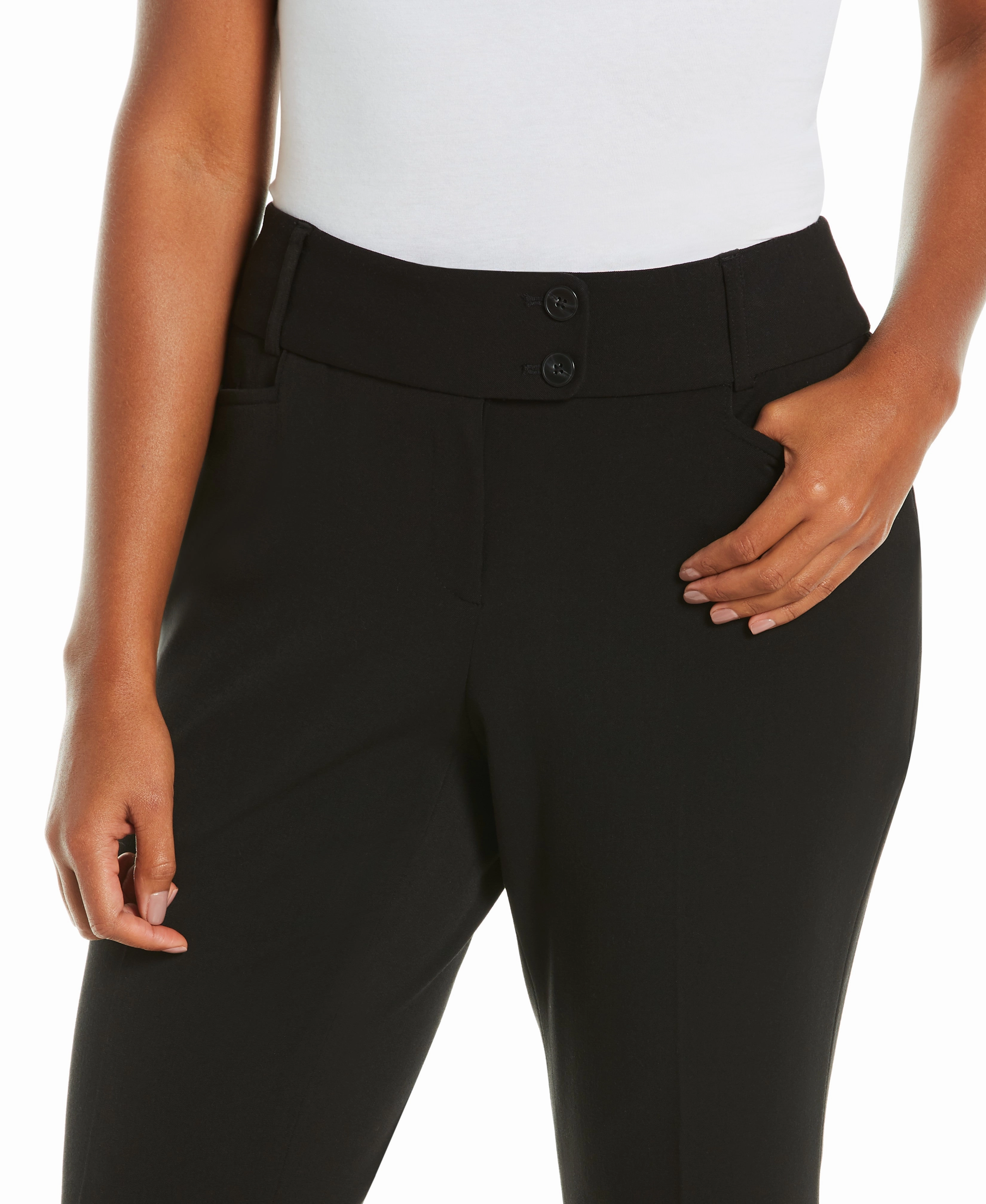 Petite Gabardine Bootcut Pant Short - Curvy Fit Thermal regulation Casual Style