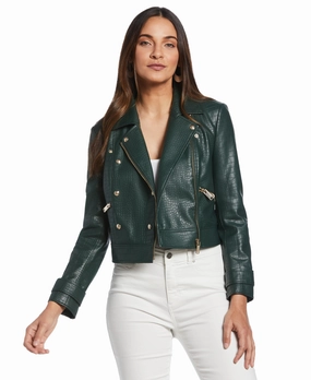 Petite Vegan Leather Moto Jacket Sleek Design Chill Flex