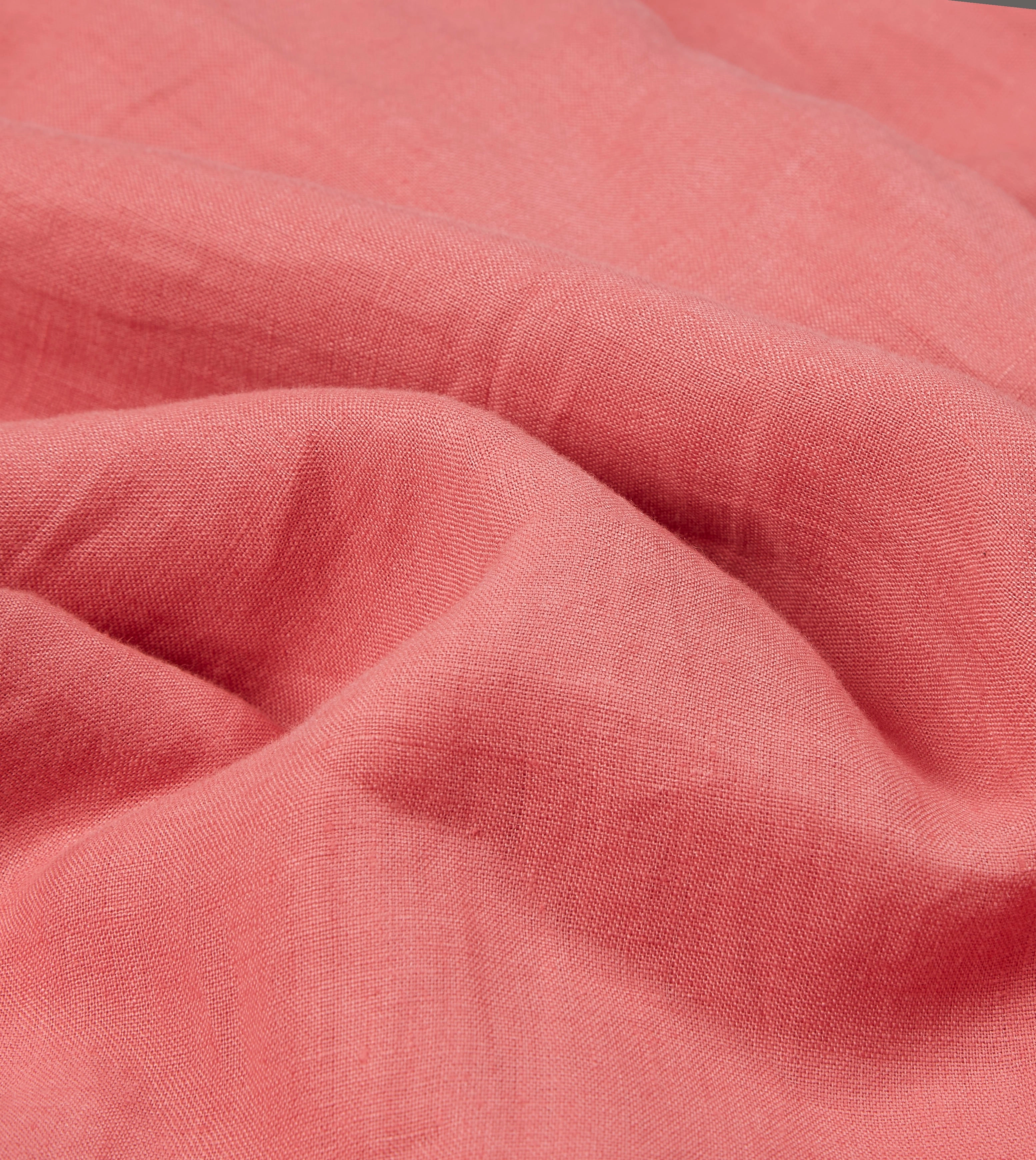 Corporate Event Polished Placket Pink Linen Spread Collar Shirt