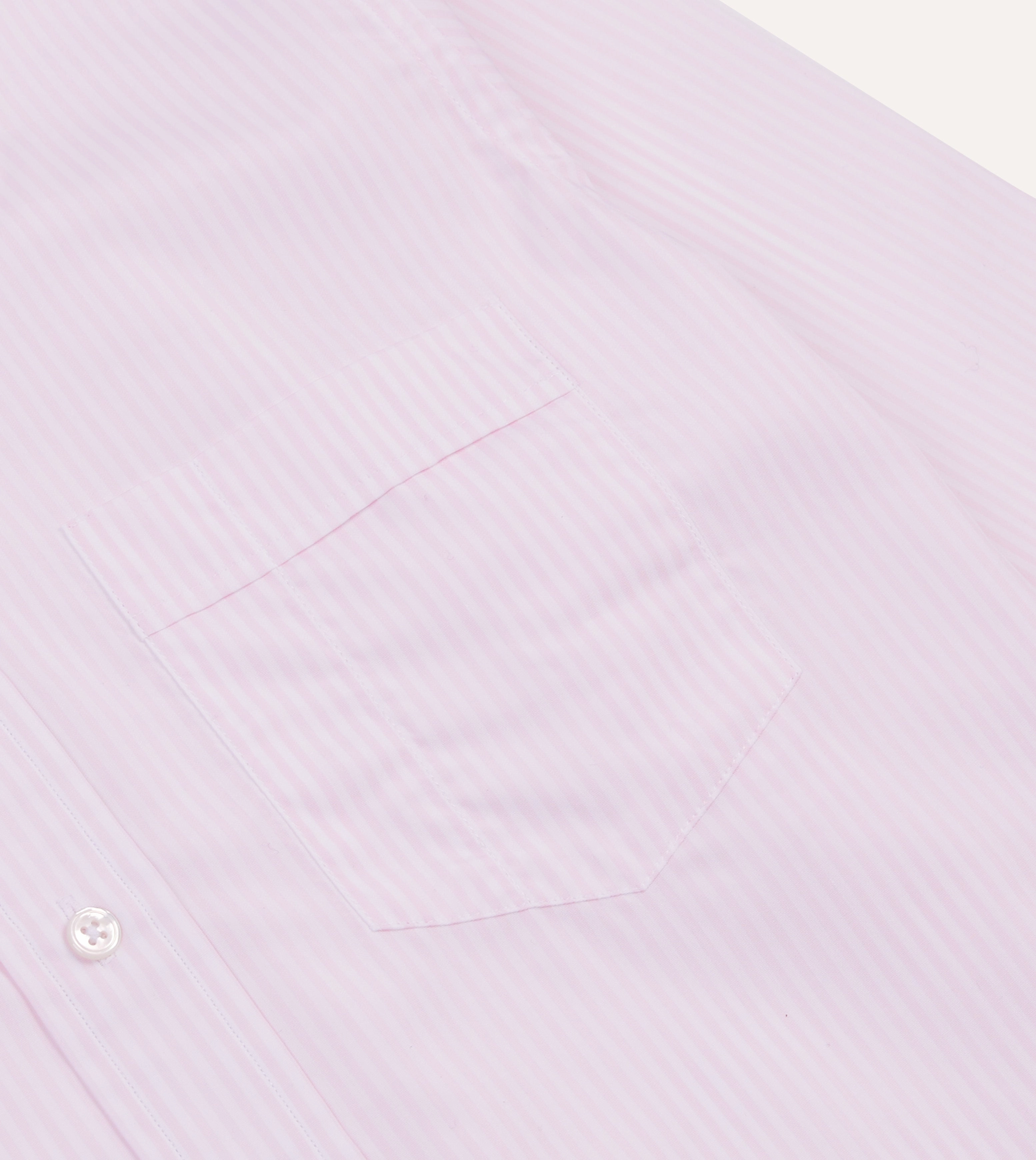 Functional Wear All Day Comfort Tech Pink Narrow Stripe Cotton Poplin Button-Down Shirt