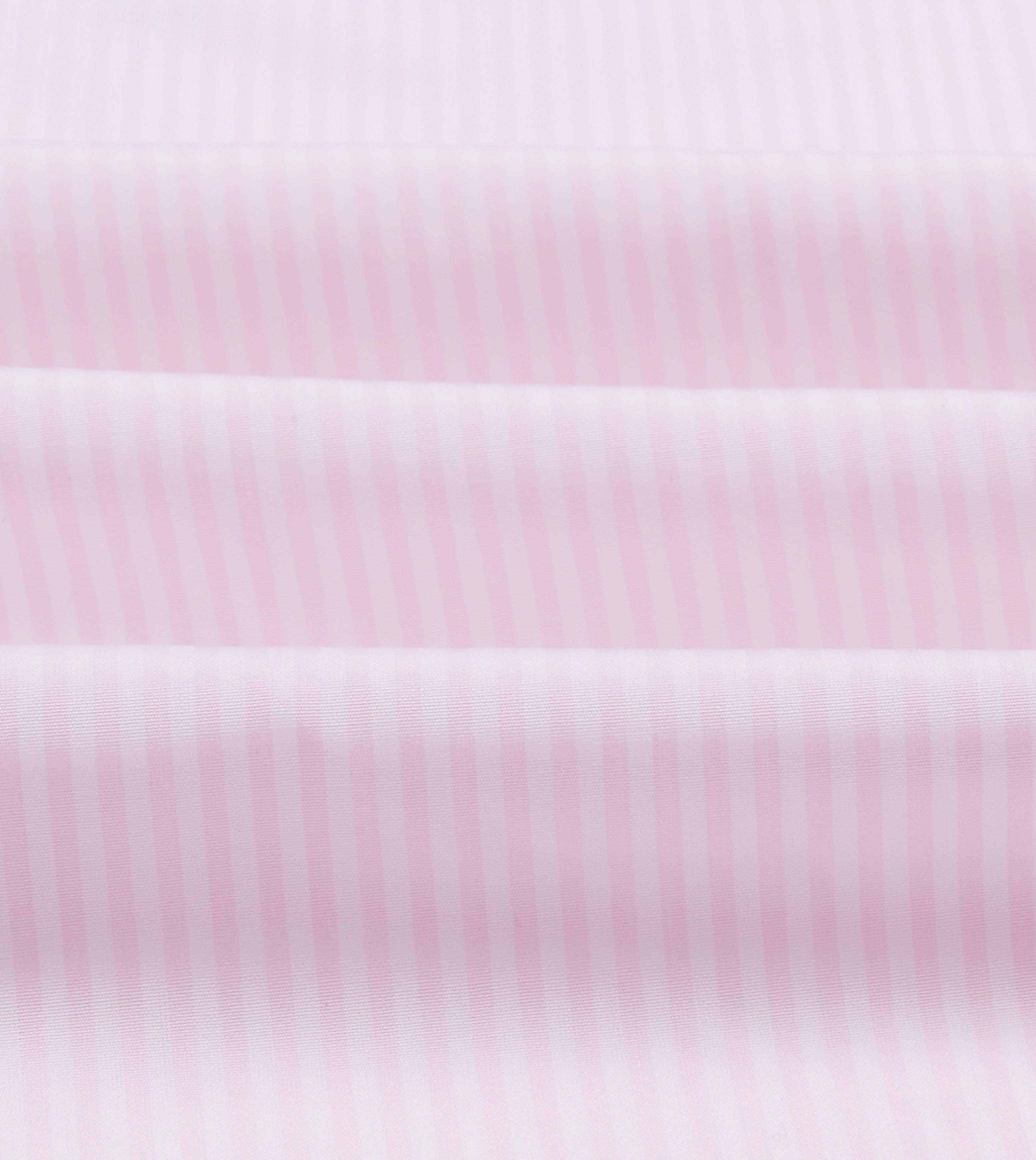 Pink Narrow Stripe Cotton Poplin Button-Down Shirt Sleek Style Chill Comfort