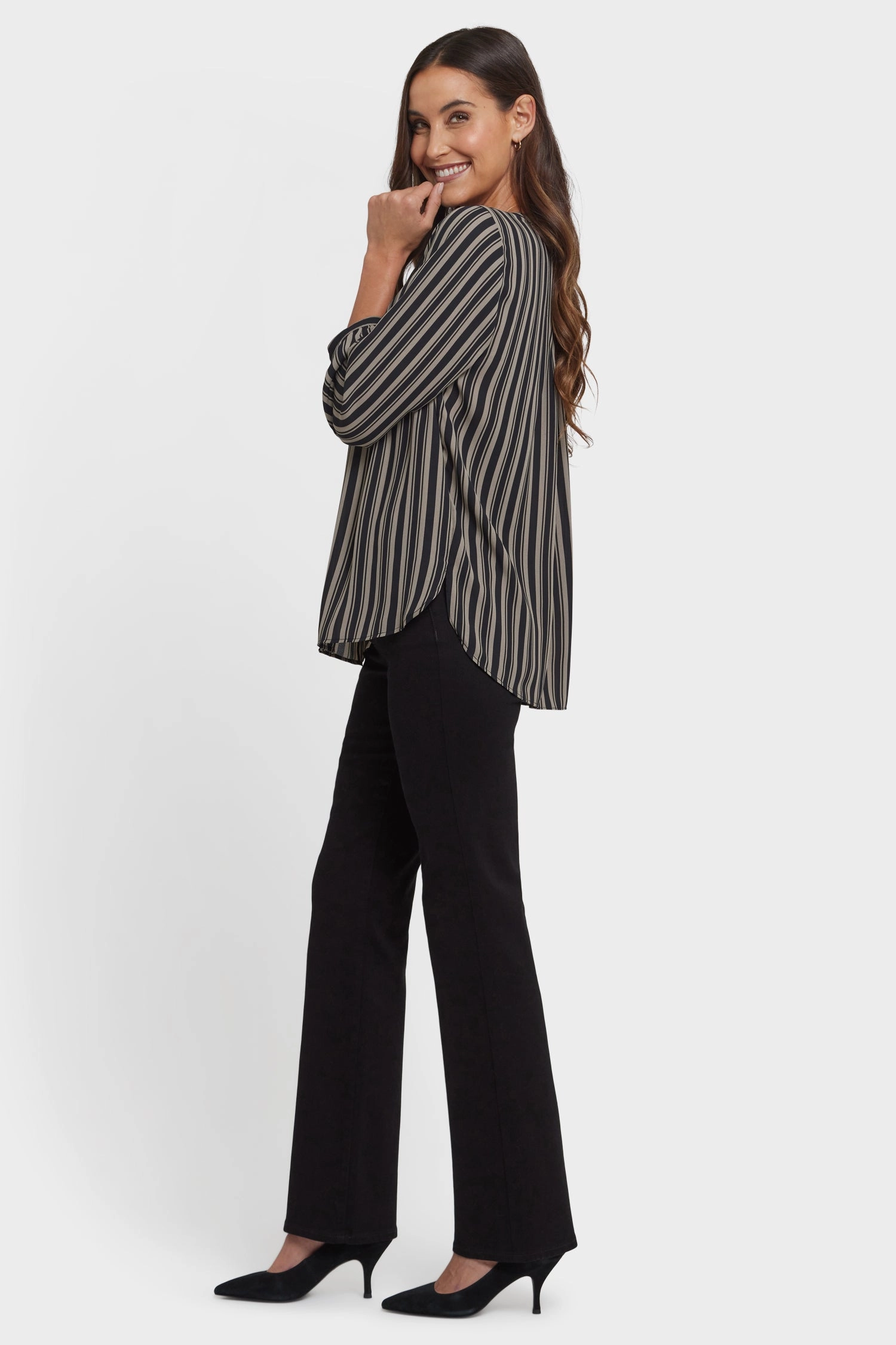 garden party Pintuck Blouse - Benoit Stripe