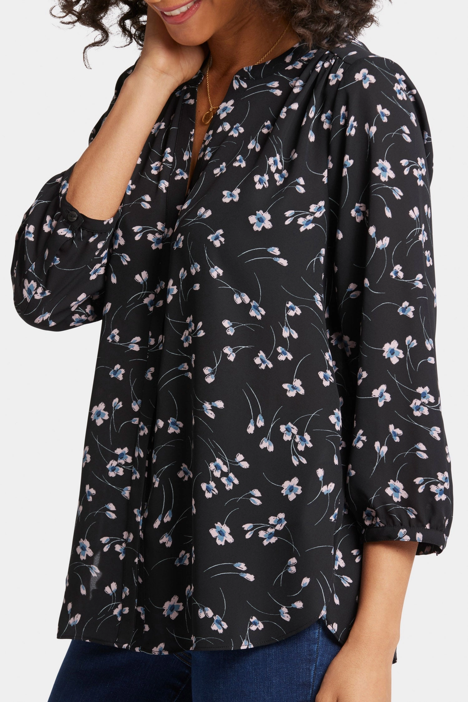 Timeless Piece Timeless Appeal Pintuck Blouse - Cascade Petals