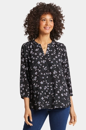 Pintuck Blouse - Cascade Petals hypoallergenic material