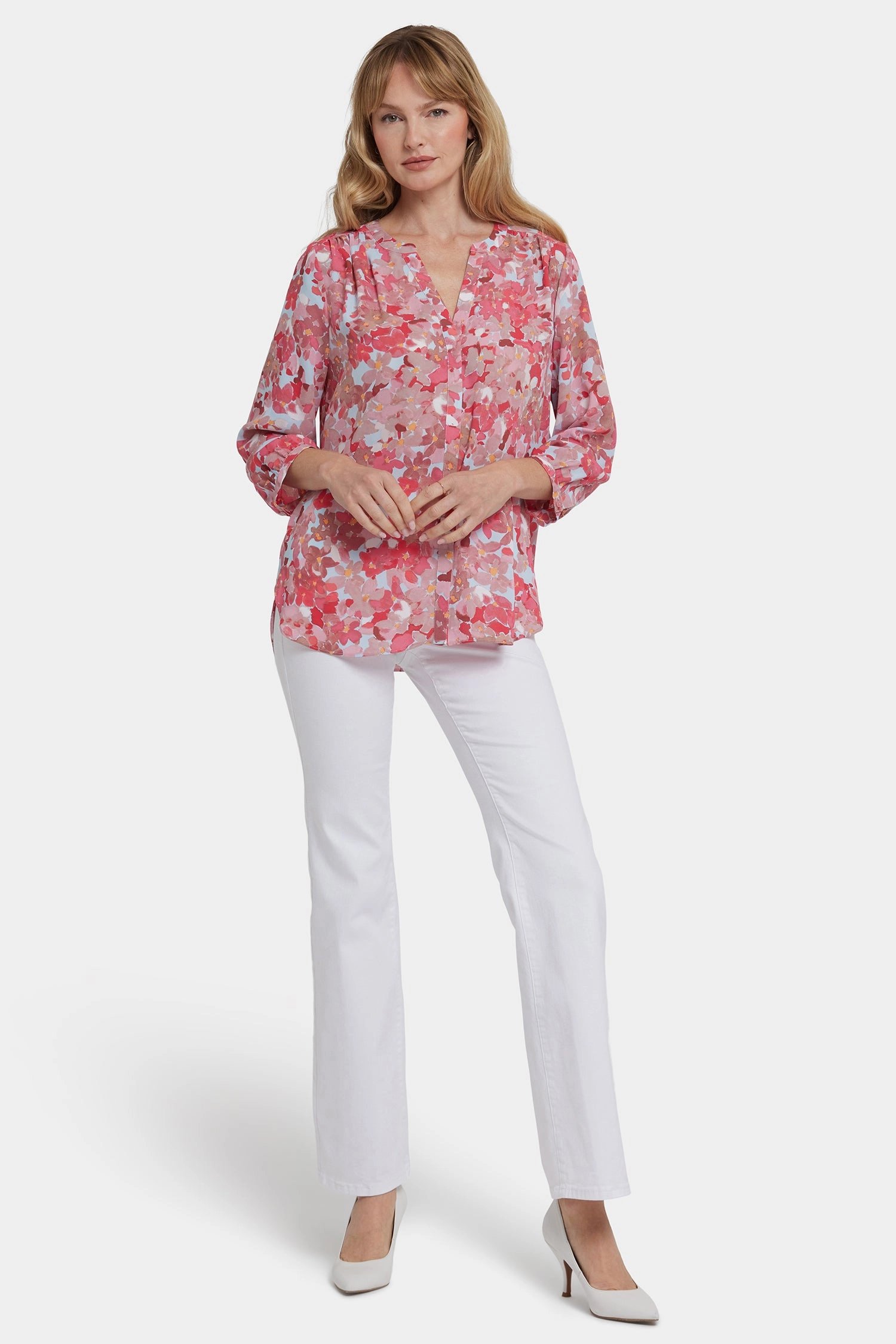 family gathering Mature Elegance Pintuck Blouse - Luciana