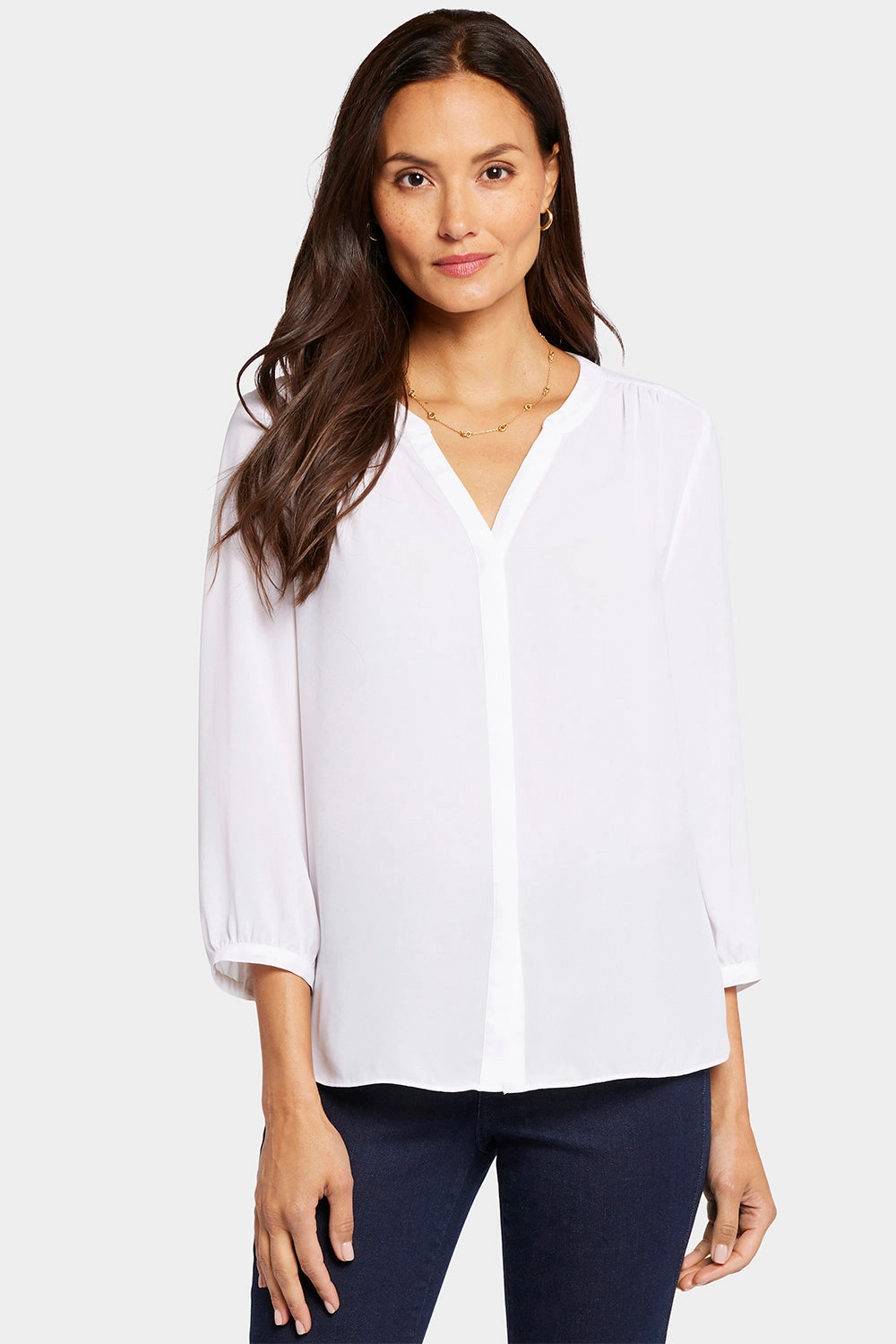 Pintuck Blouse - Optic White Streamlined Design