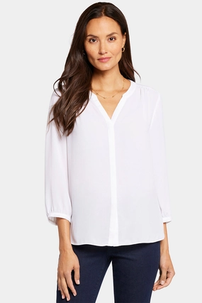 Pintuck Blouse - Optic White Streamlined Design