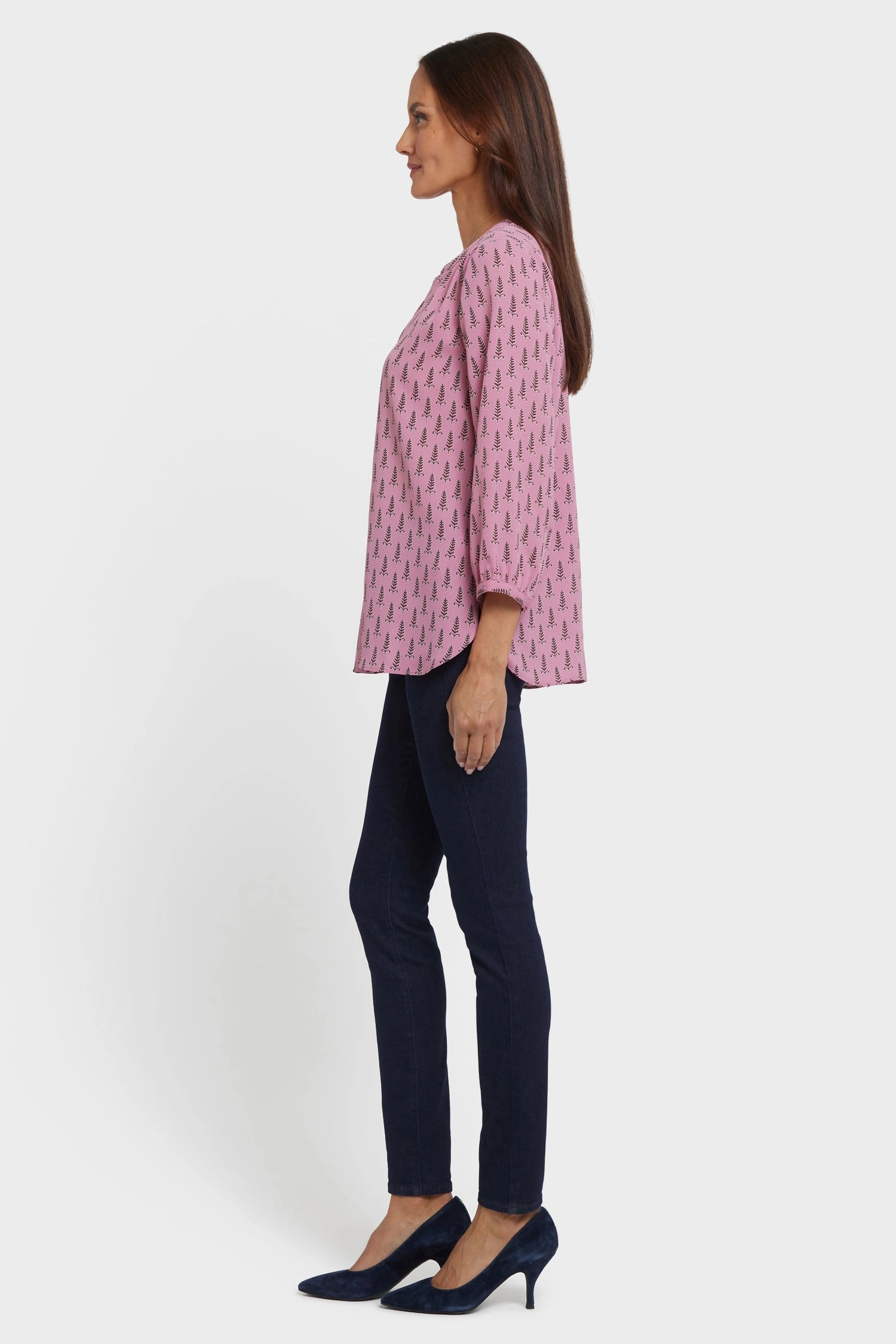 Pintuck Blouse - Palaiseau Embellished Neckline Comfort-First