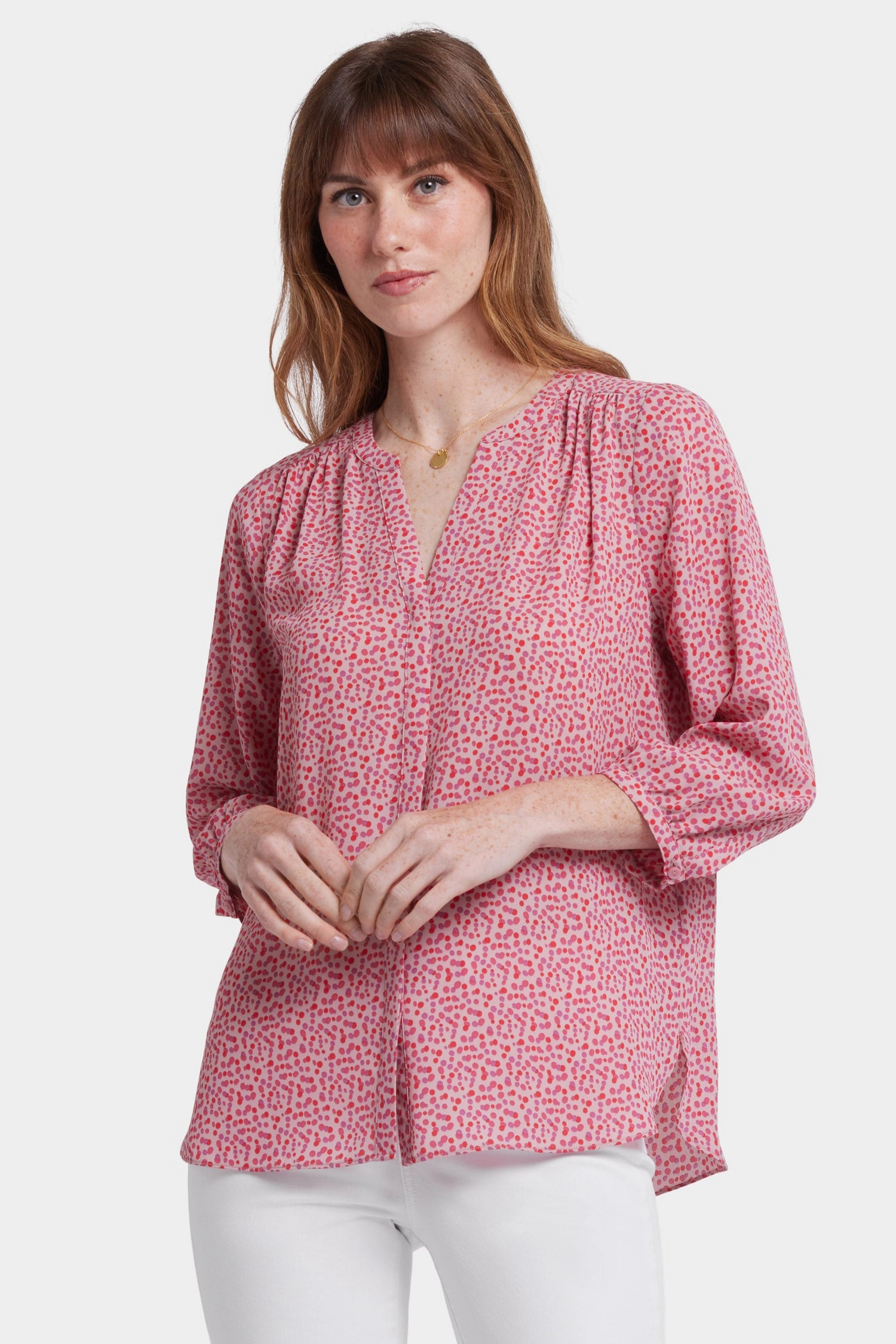 Spring Break Polo Style Pintuck Blouse - Pamplona