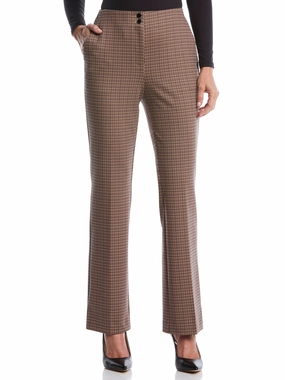 Knitwear Design Temperature Regulating Plaid Print Ponte Bootcut Pant