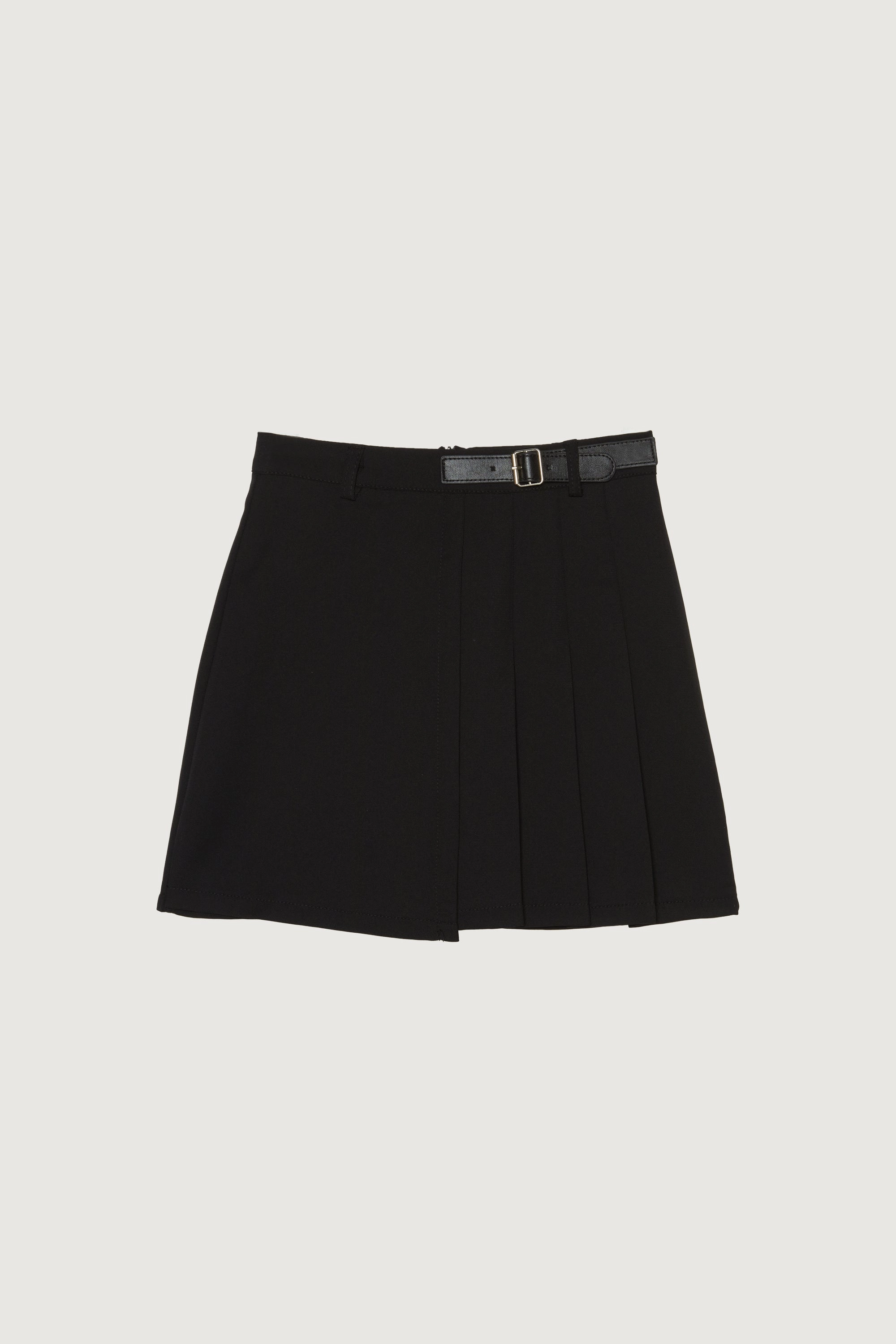Stretchy PLEATED MINI SKIRT WITH SIDE BELT
