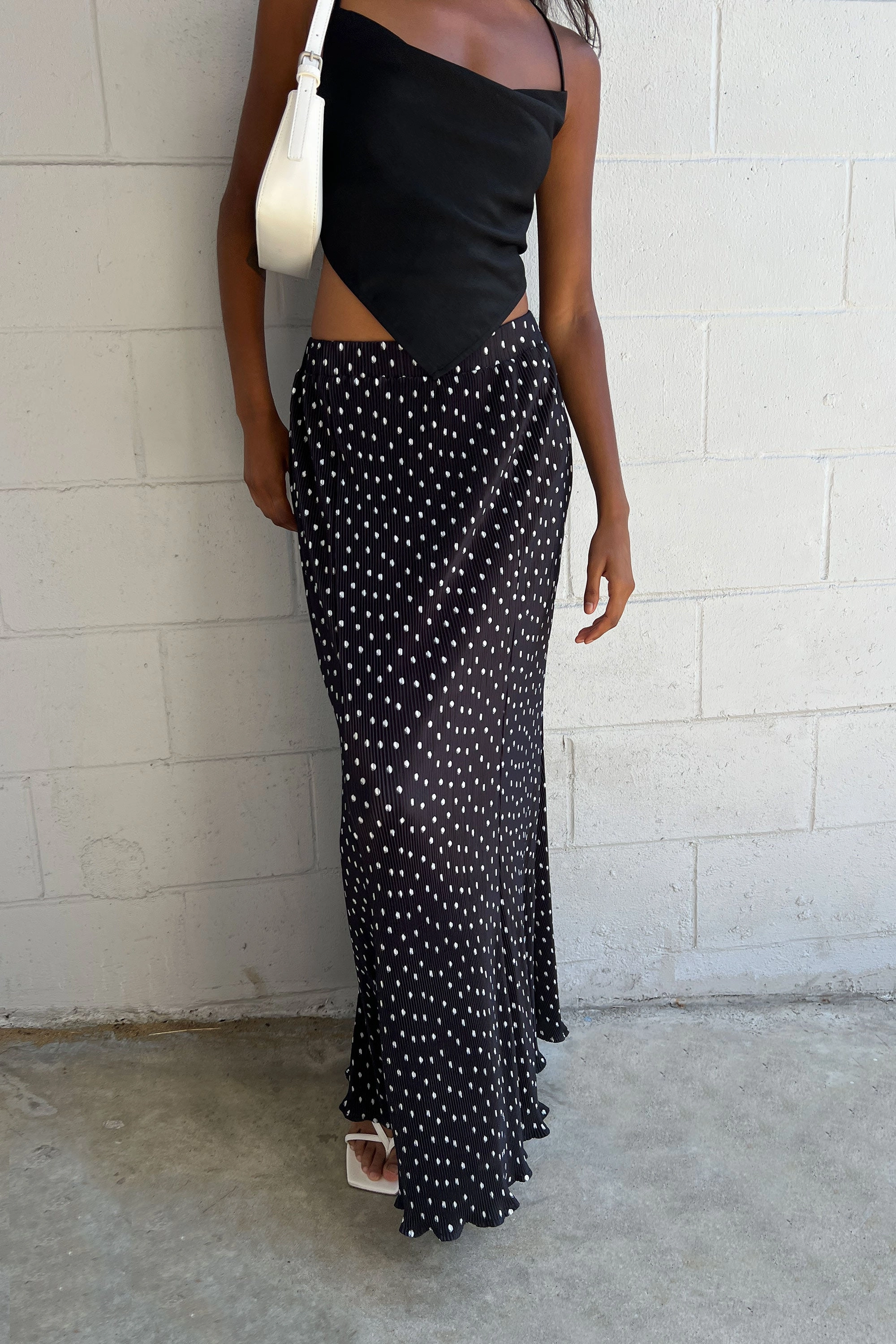 Daily Style Detail Focus PLEATED PRINTED MAXI SKIRT