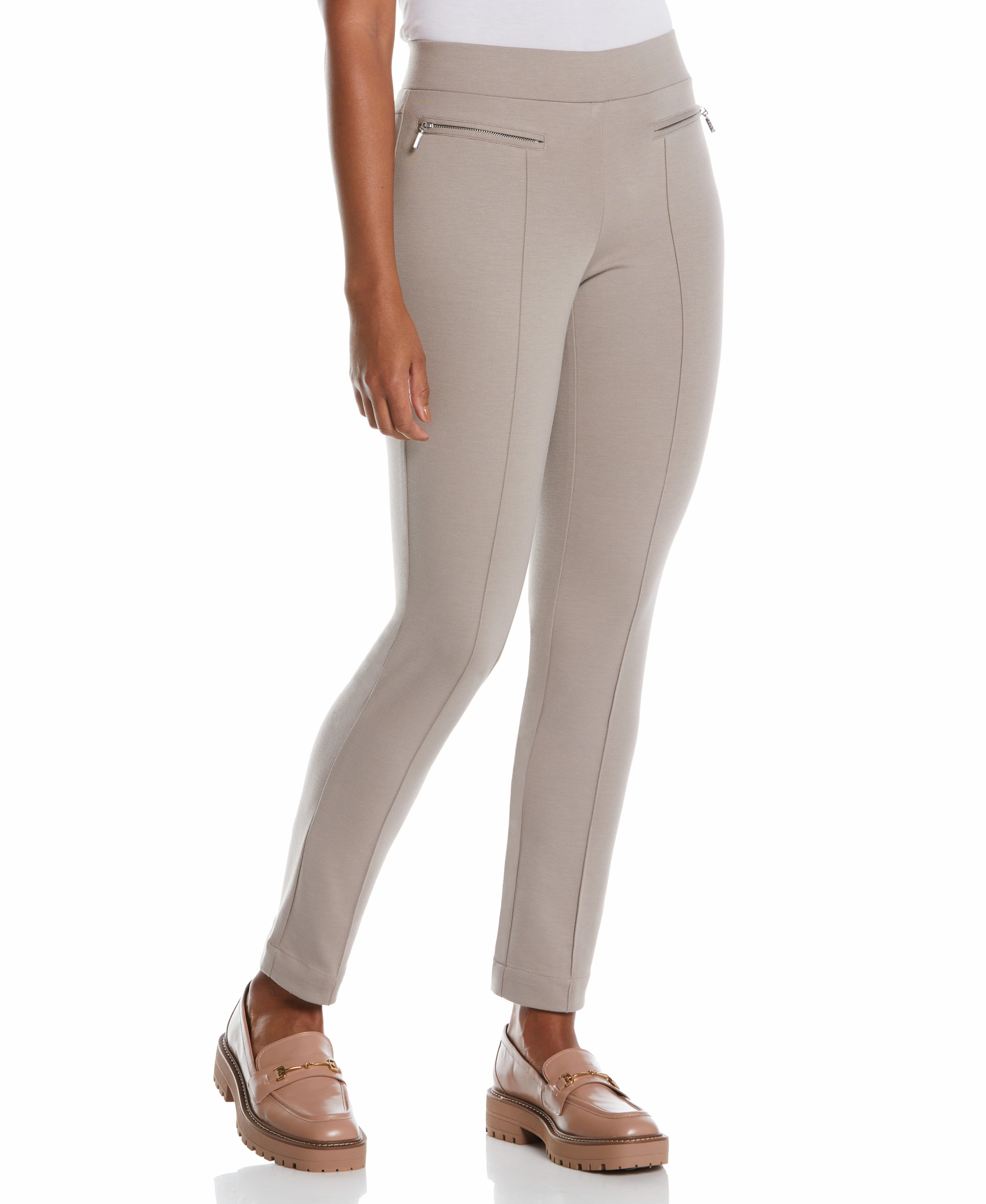 Ponte Knit Slim Leg Pant - Comfort Fit Roomy Waist Warm Hug