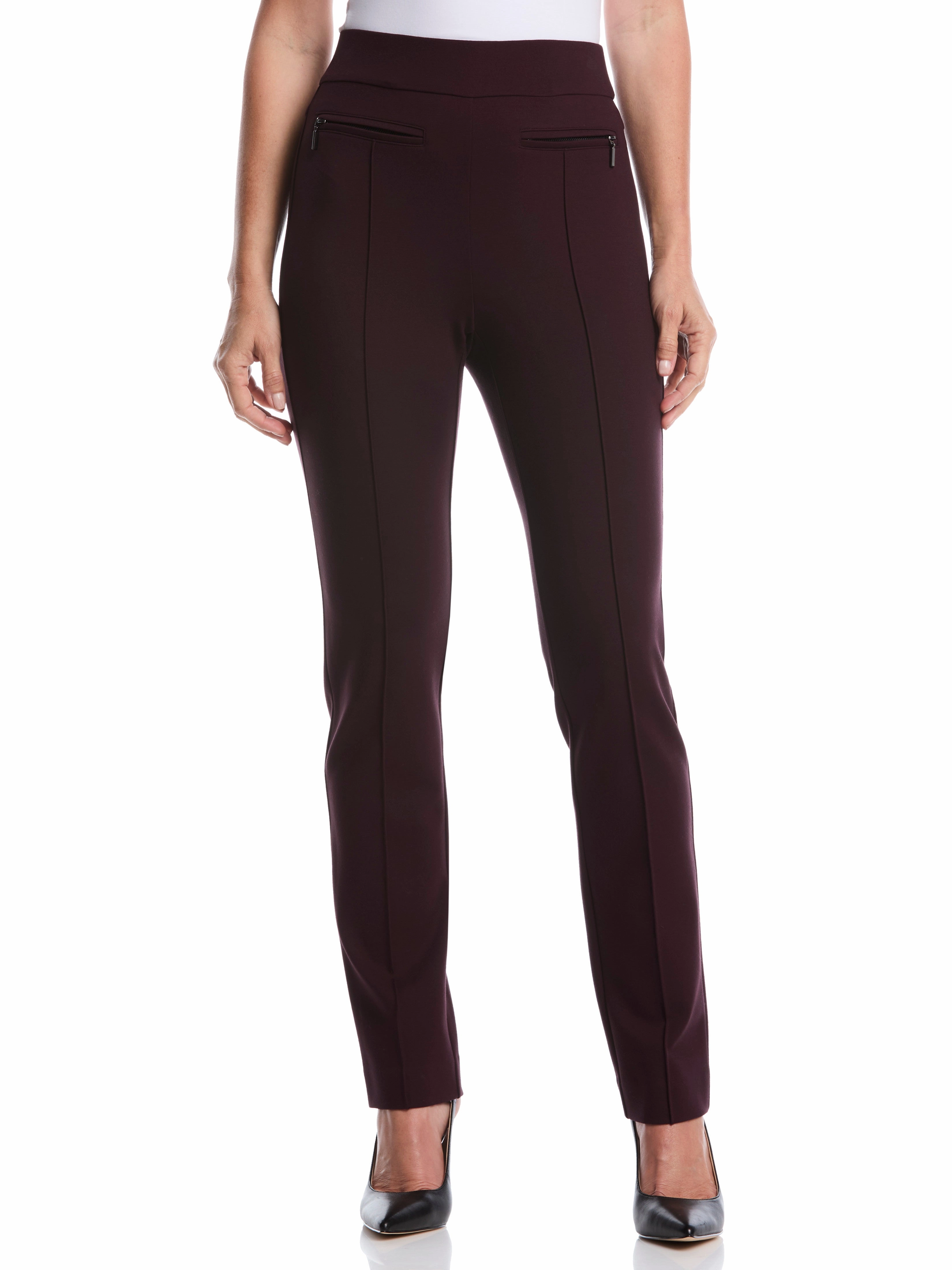 Layered Knit Ponte Slim Leg Pant - Comfort Fit