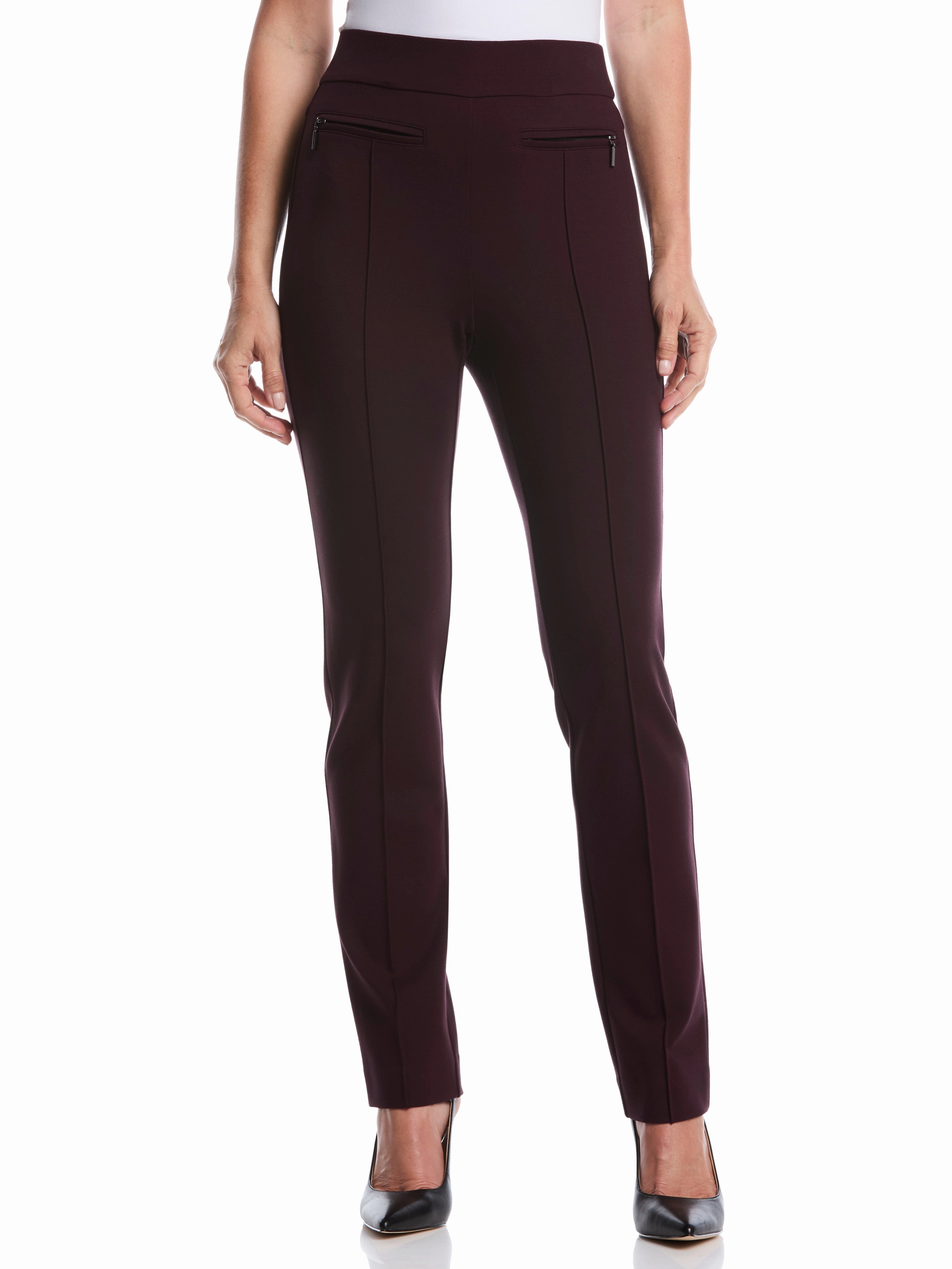 Soft & Cozy Breathable Look Ponte Slim Leg Pant - Comfort Fit