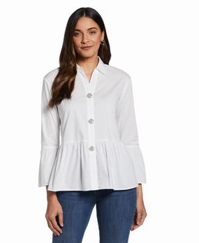 Versatile Wear Abrasion Resistant Seams Poplin Peplum Blouse