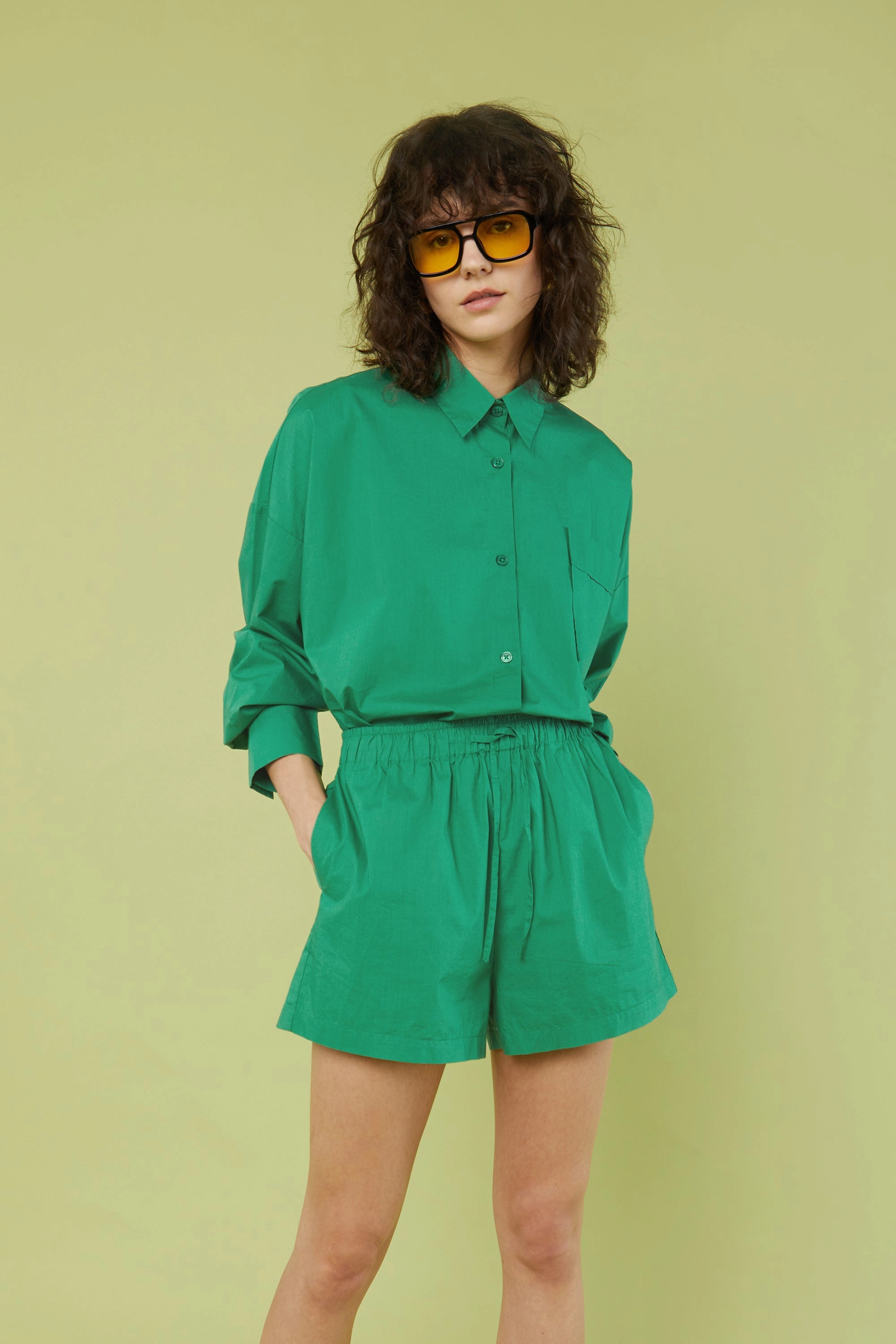 POPLIN SHORT denim material custom-made