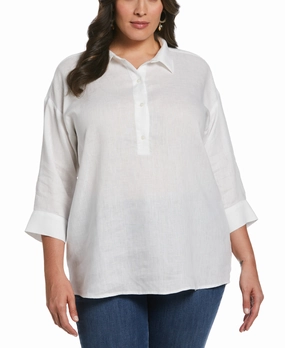 Textured Knit Minimal Bulk Popover Linen Shirt