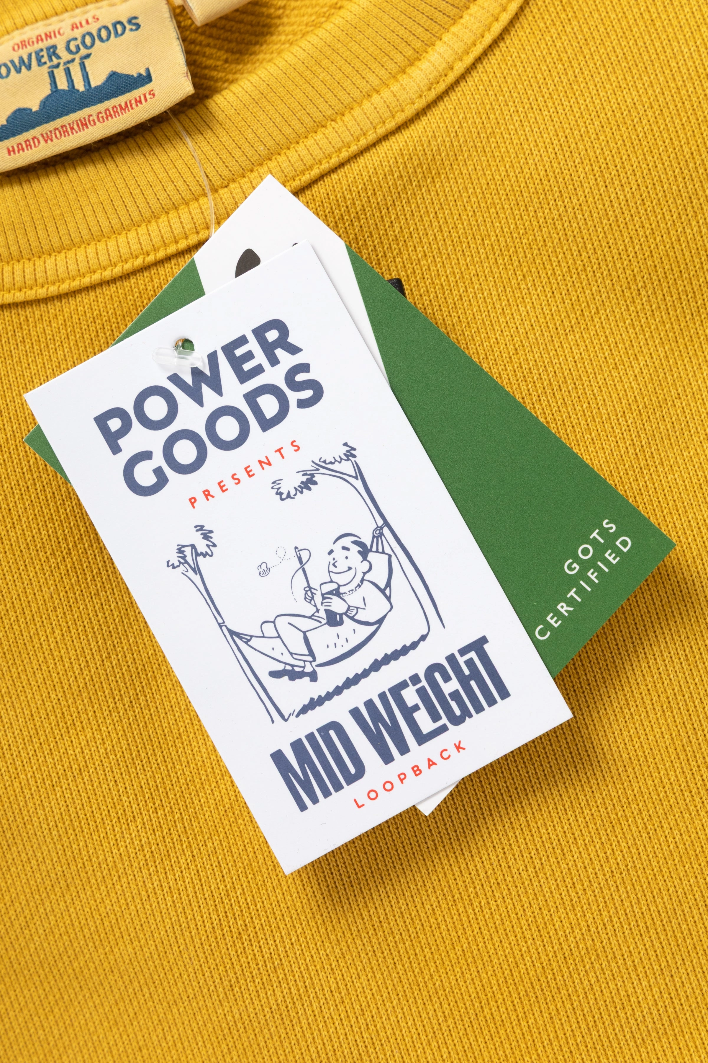 Relax Fit Design Power Goods - Loopback Crewneck - Sunflower